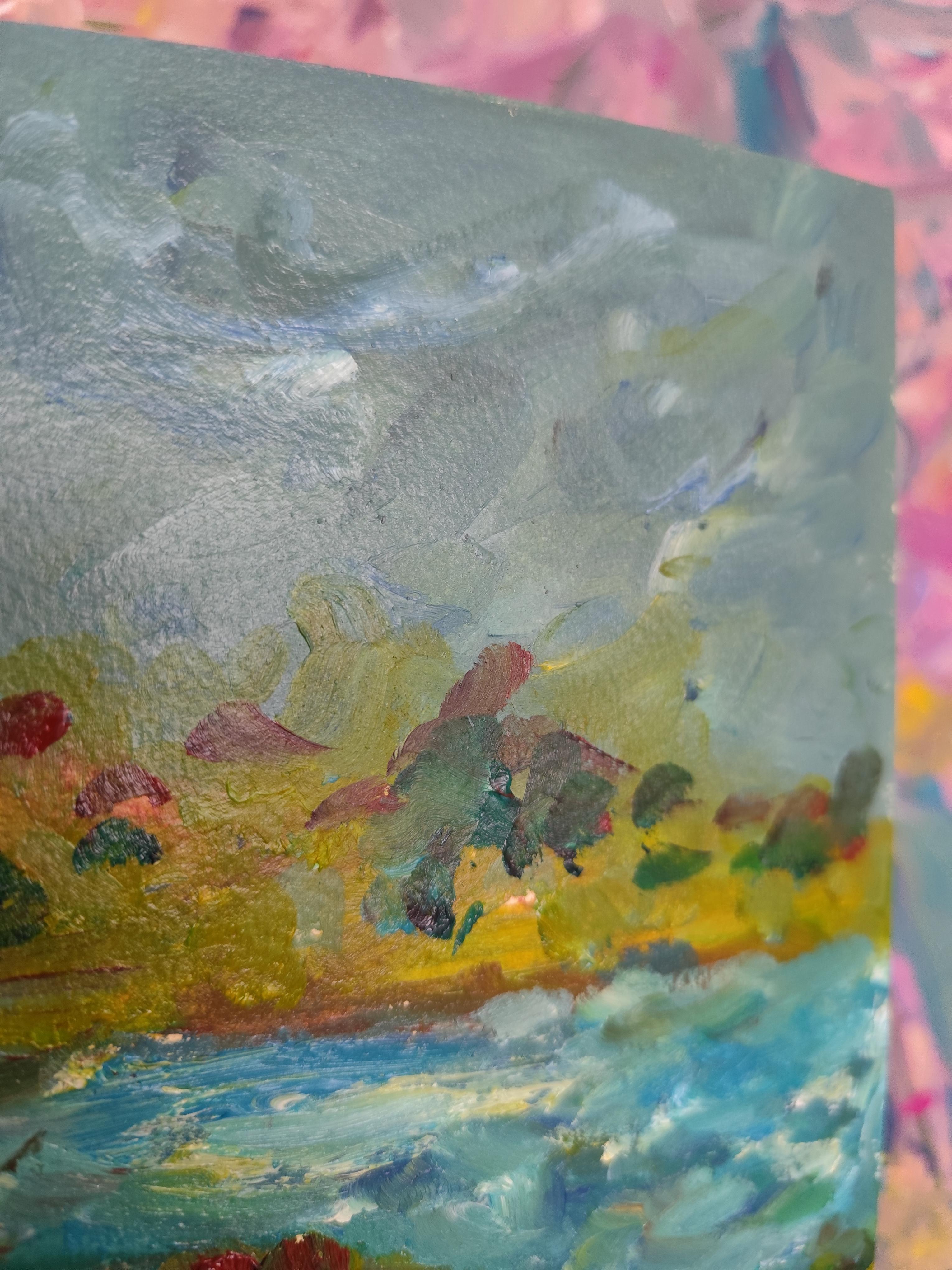Pittura ad olio su carta 