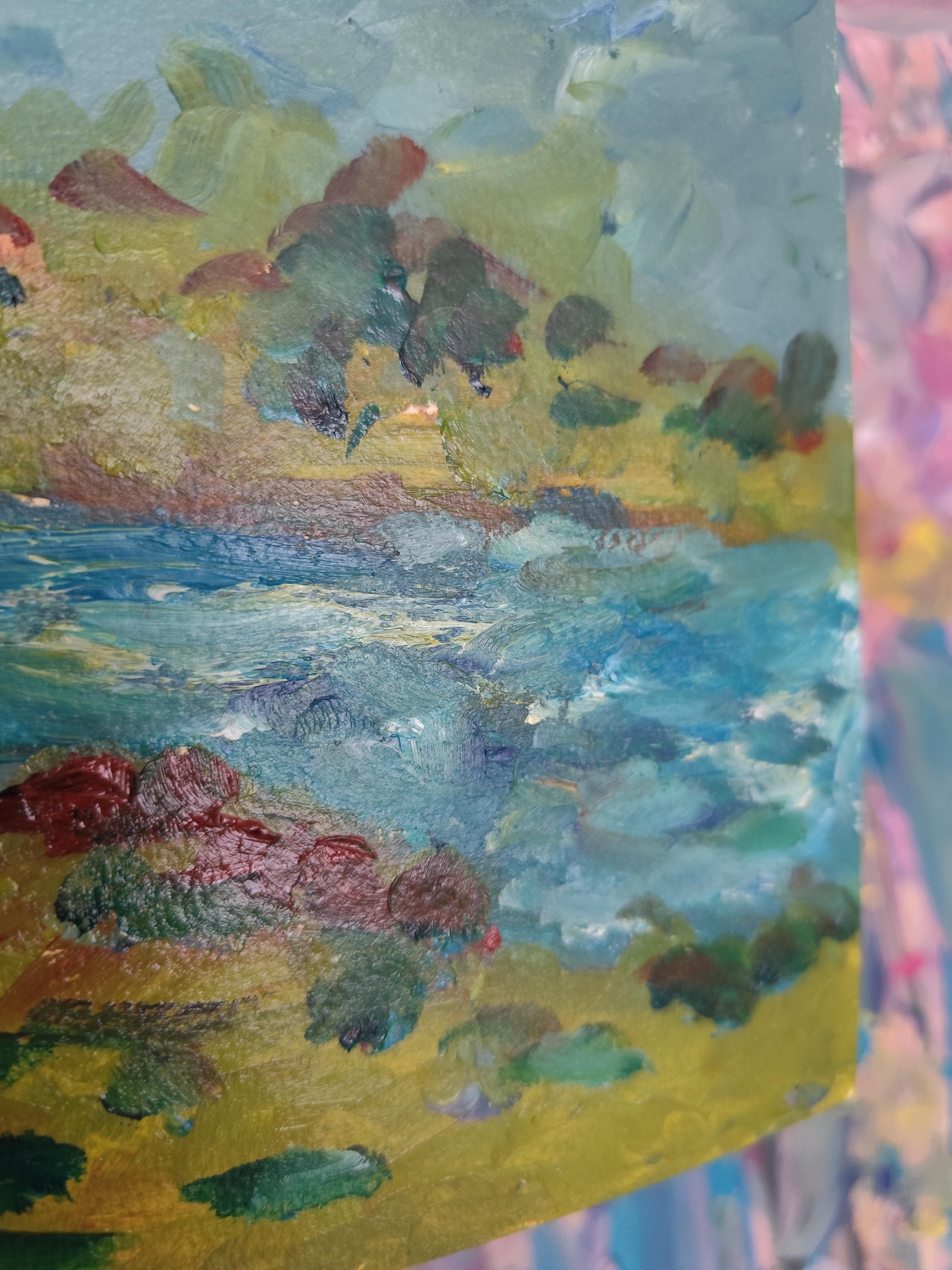 Pittura ad olio su carta 