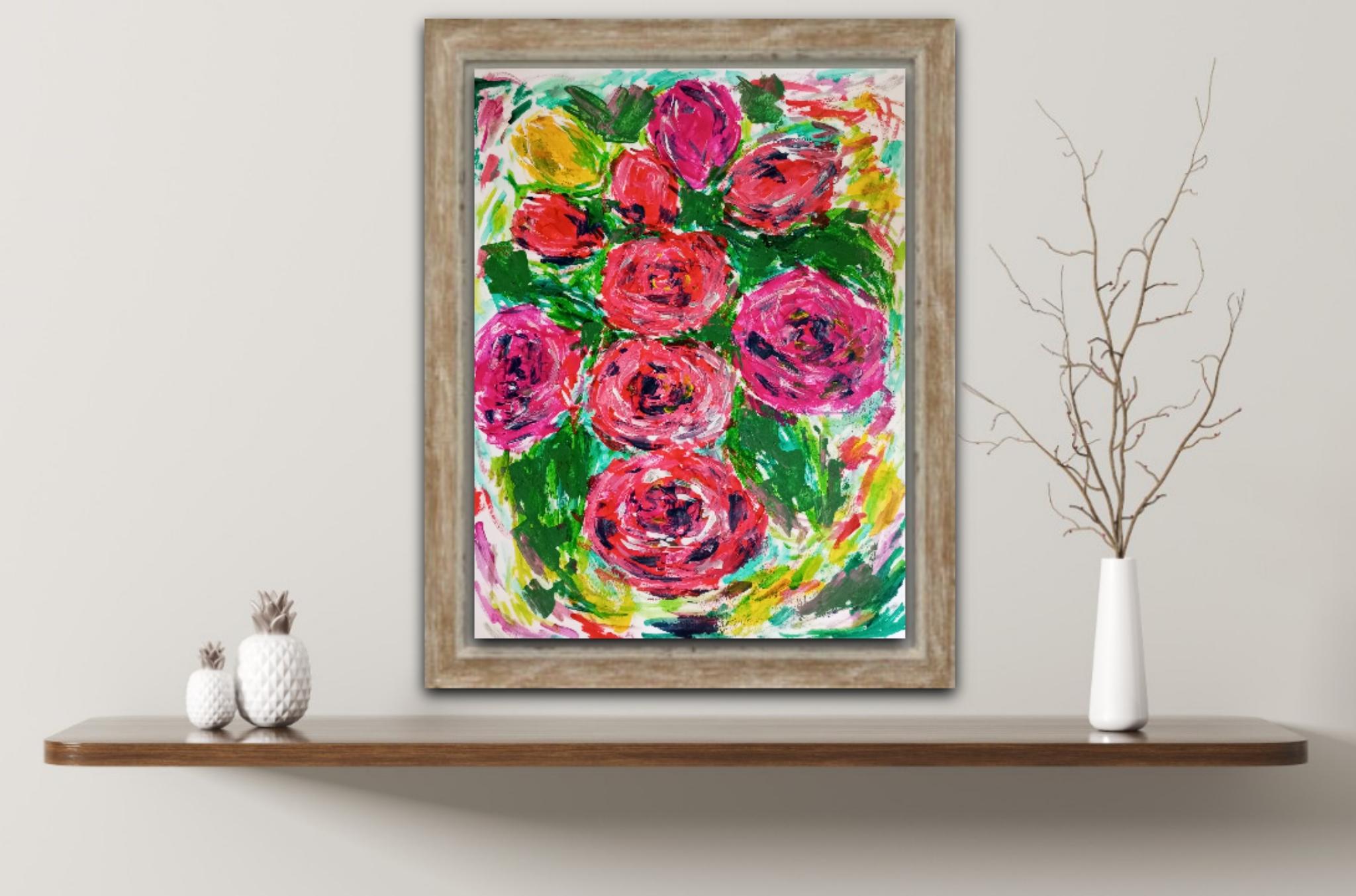 Dear art lover,

This semi-abstract vibrant expressive floral painting is called 
