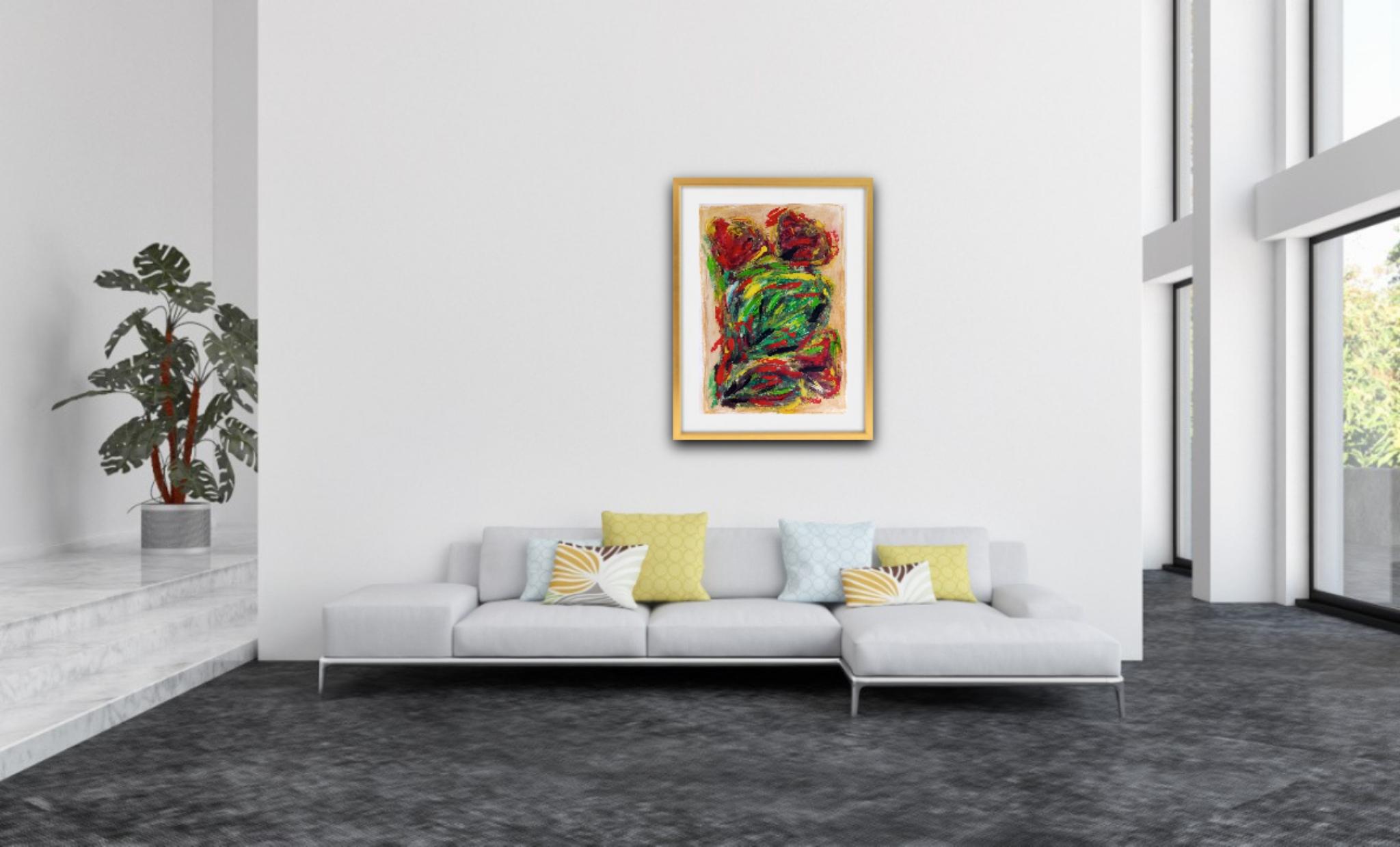
This expressive vibrant abstract floral painting is called 