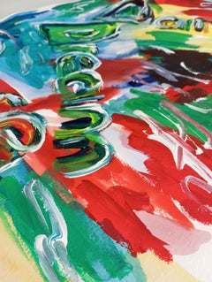 "Dance.Dream.Dare" ( abstract word acrylic on paper art)