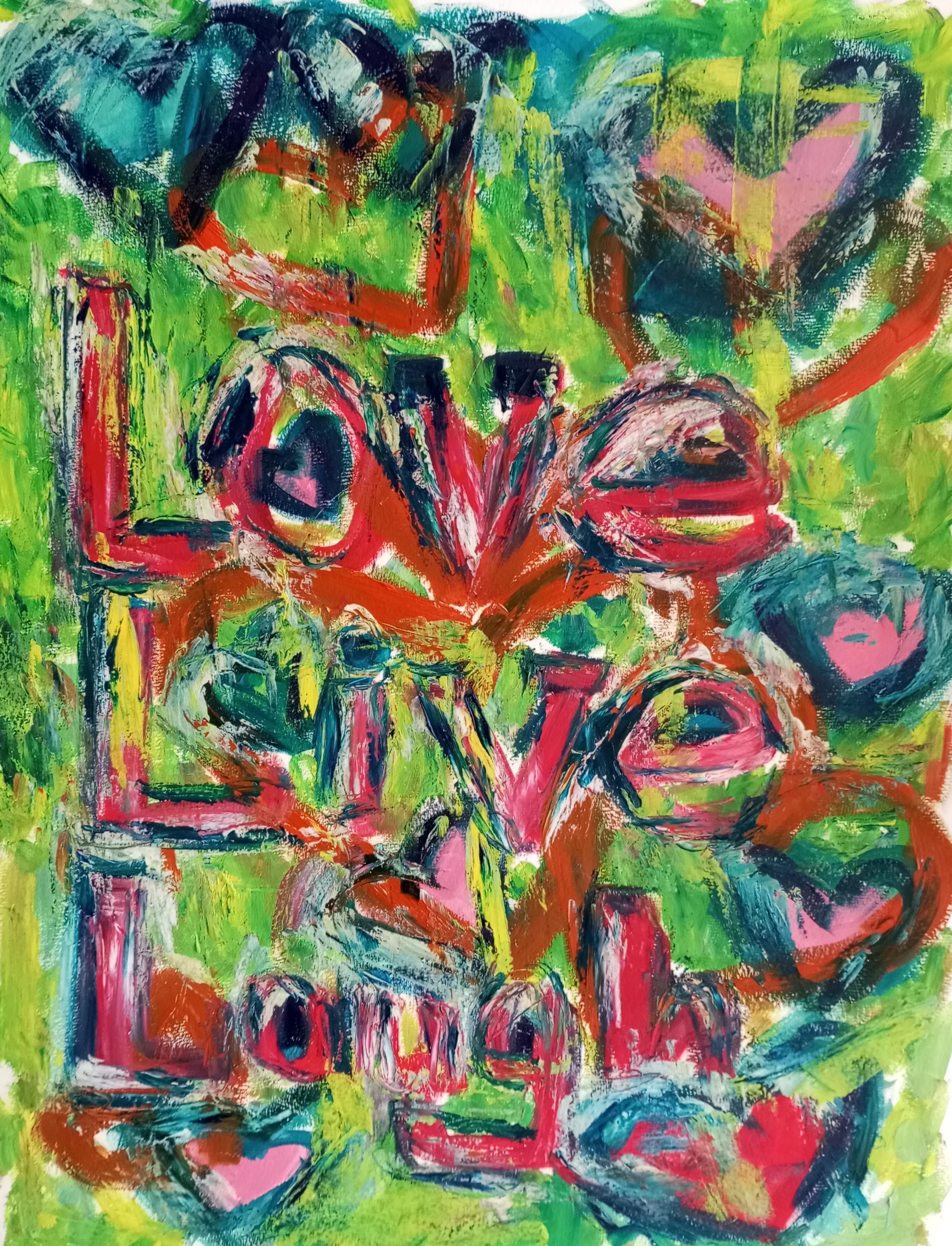 Natalya Mougenot  Abstract Painting - "Love.Live.Laugh"