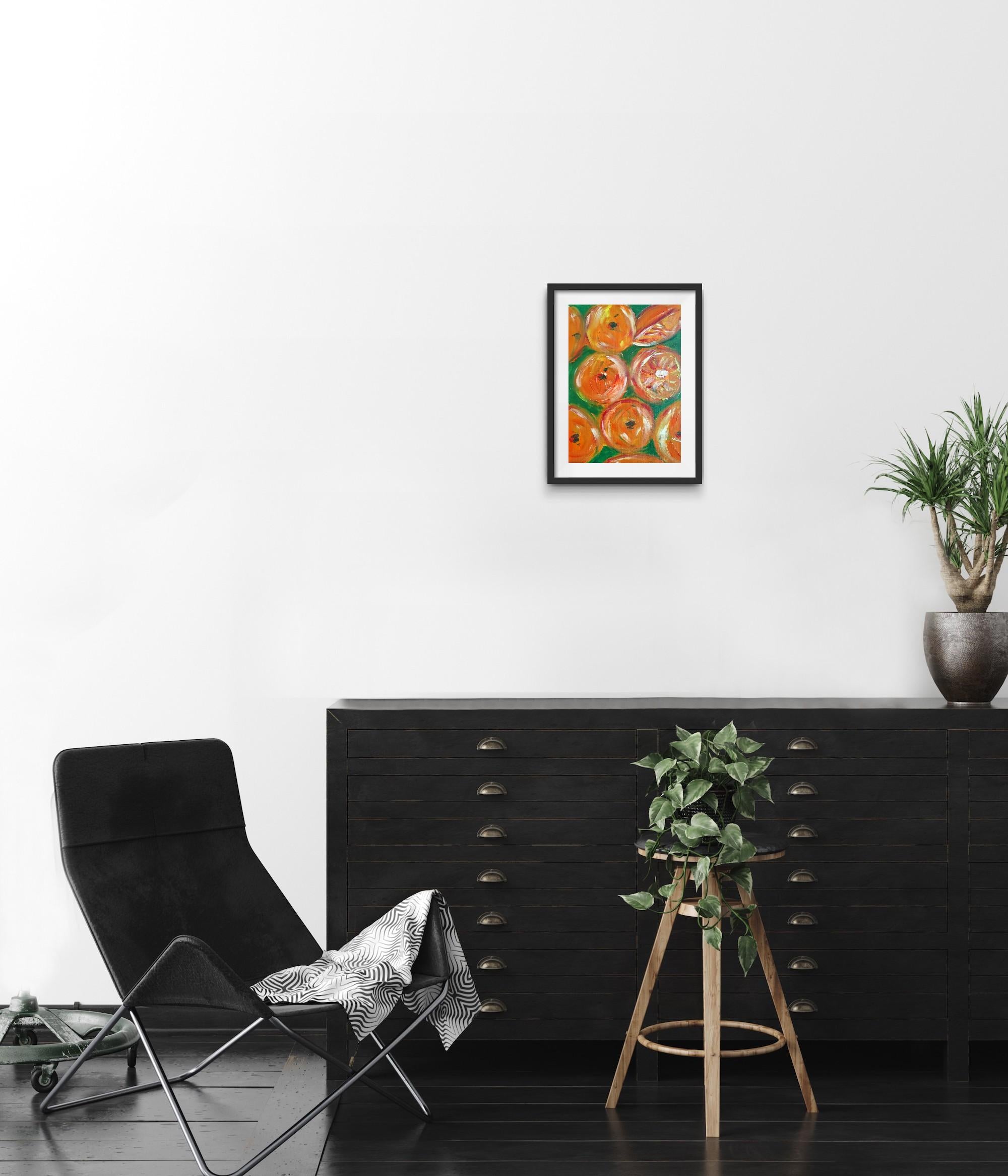 Óleo expresivo impresionista contemporáneo sobre papel  