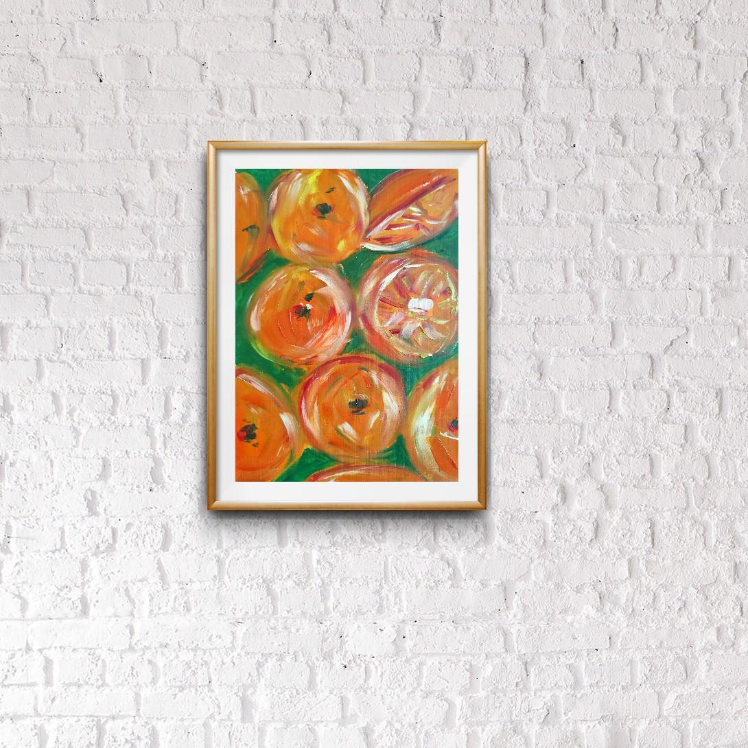 Óleo expresivo impresionista contemporáneo sobre papel  