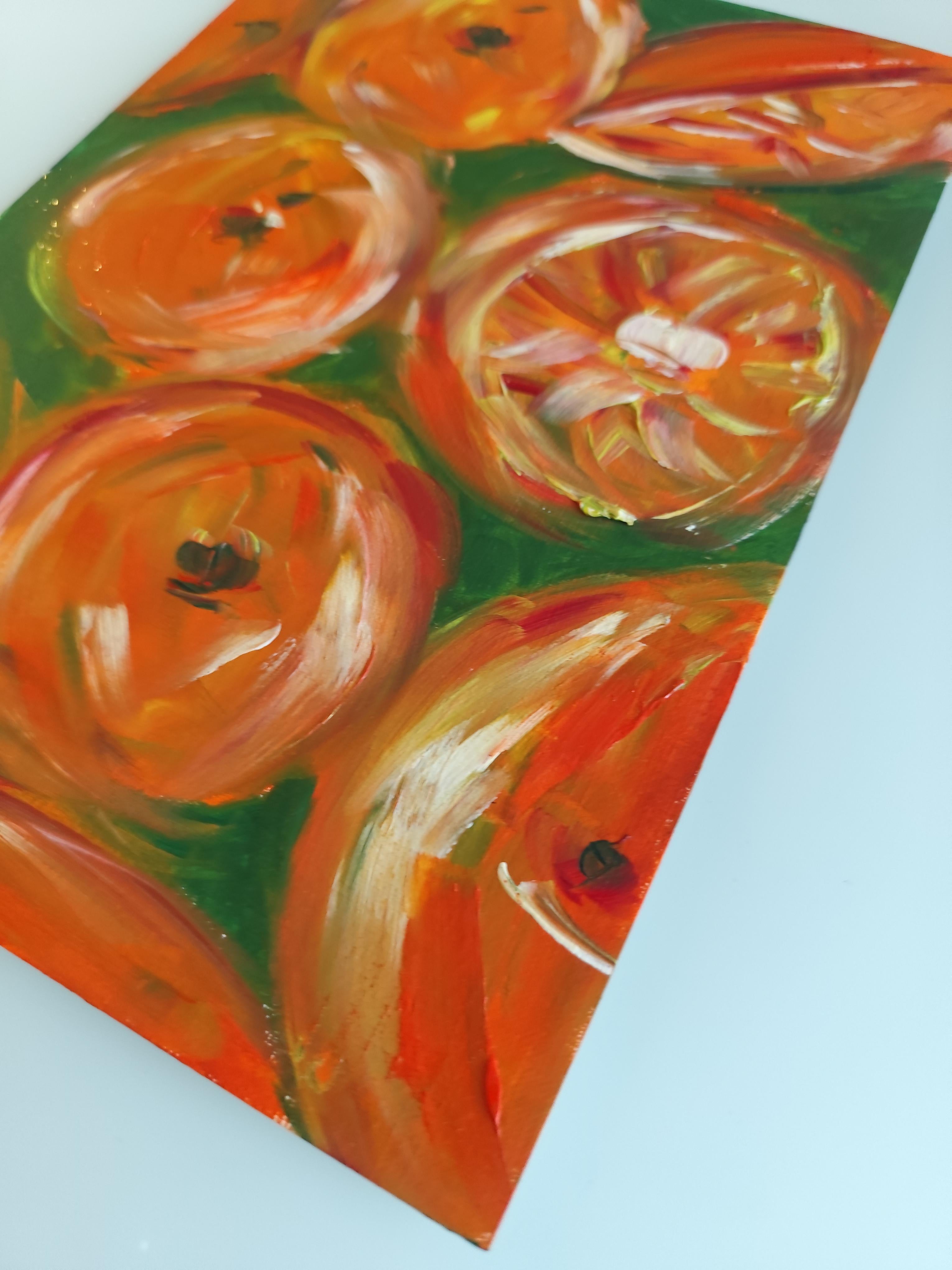 Óleo expresivo impresionista contemporáneo sobre papel  
