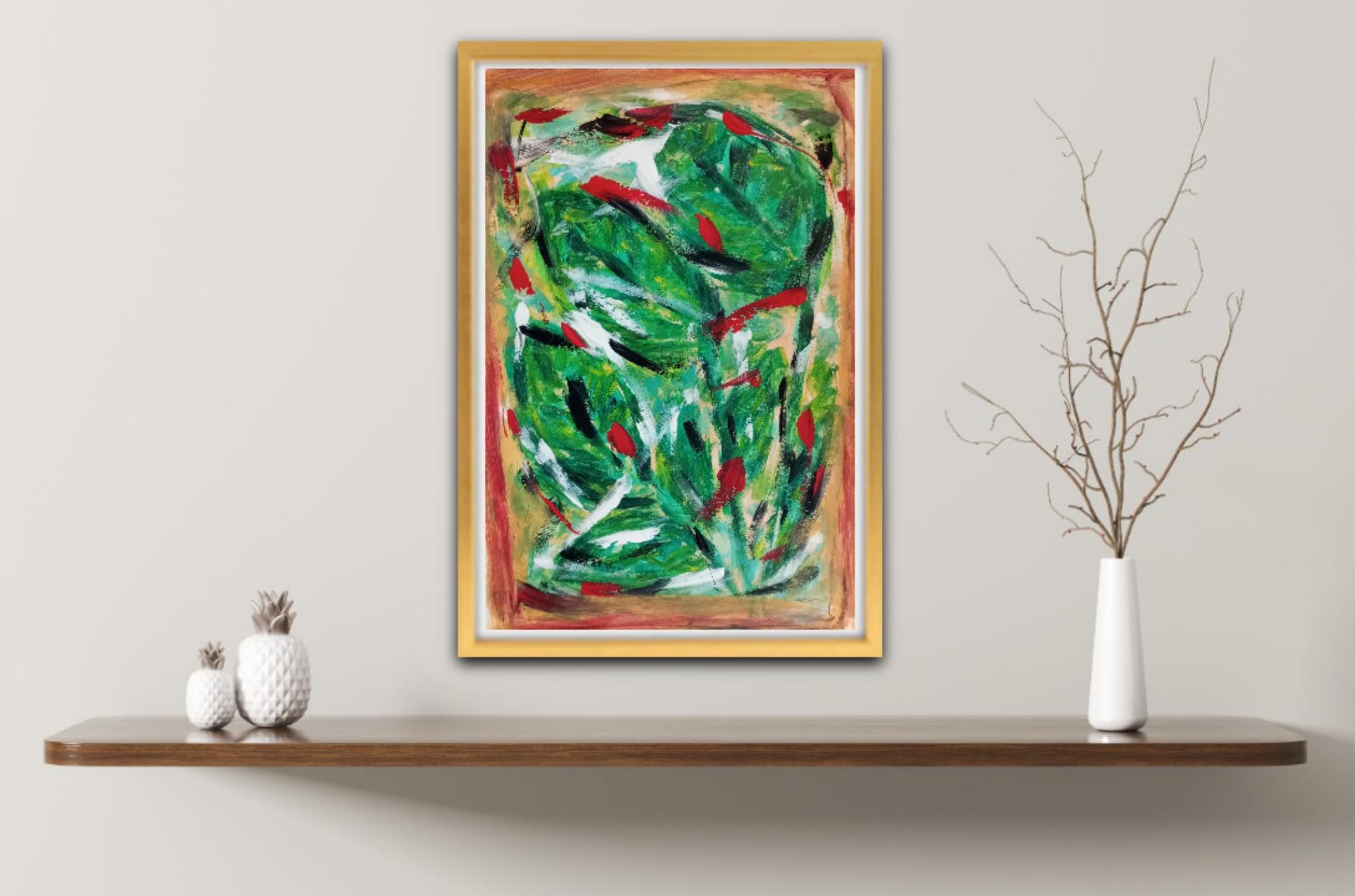 Dear art lover,

This expressive vibrant abstract painting with green dominant color is called 