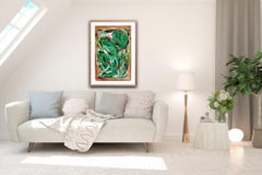 Abstract expressive colorful acrylic painting on paper "The center"