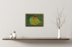 Contemporary Impressionist Small Still Life Oil Painting Paper ''Just bananas"