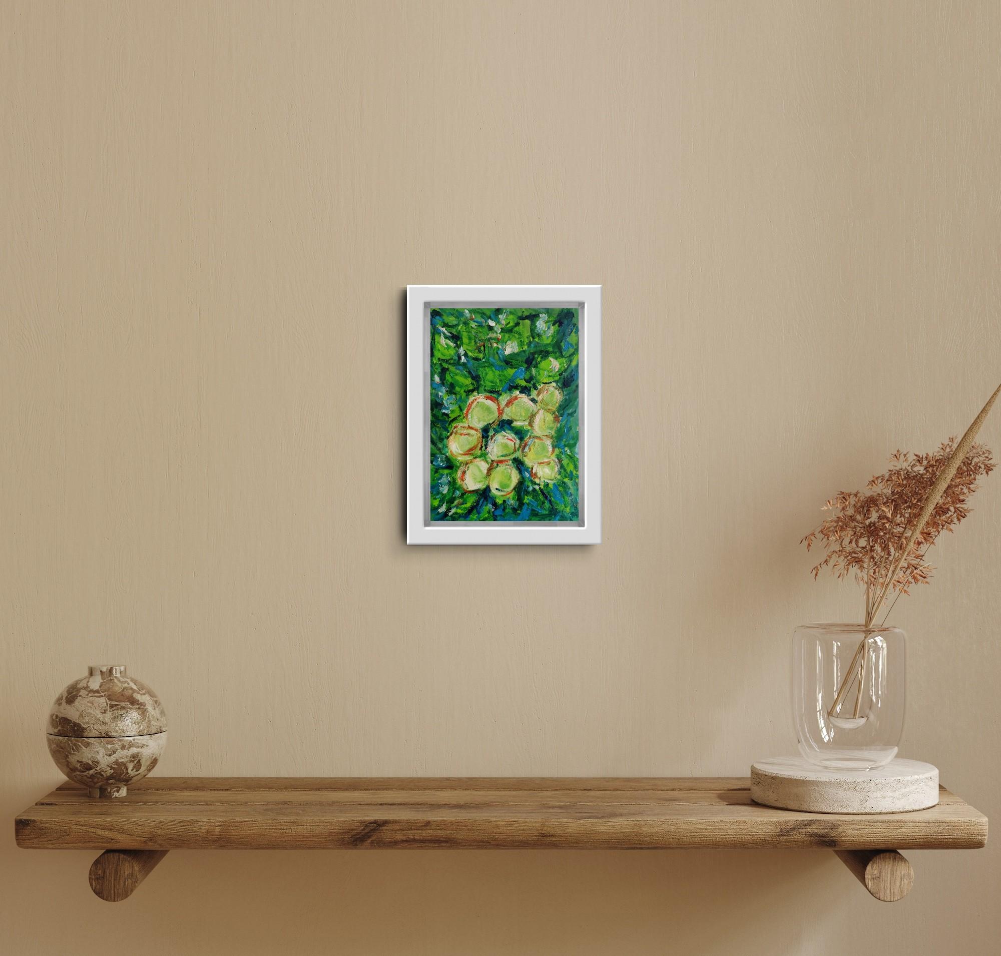 Peinture impressionniste contemporaine expressive à l'huile sur papier 
