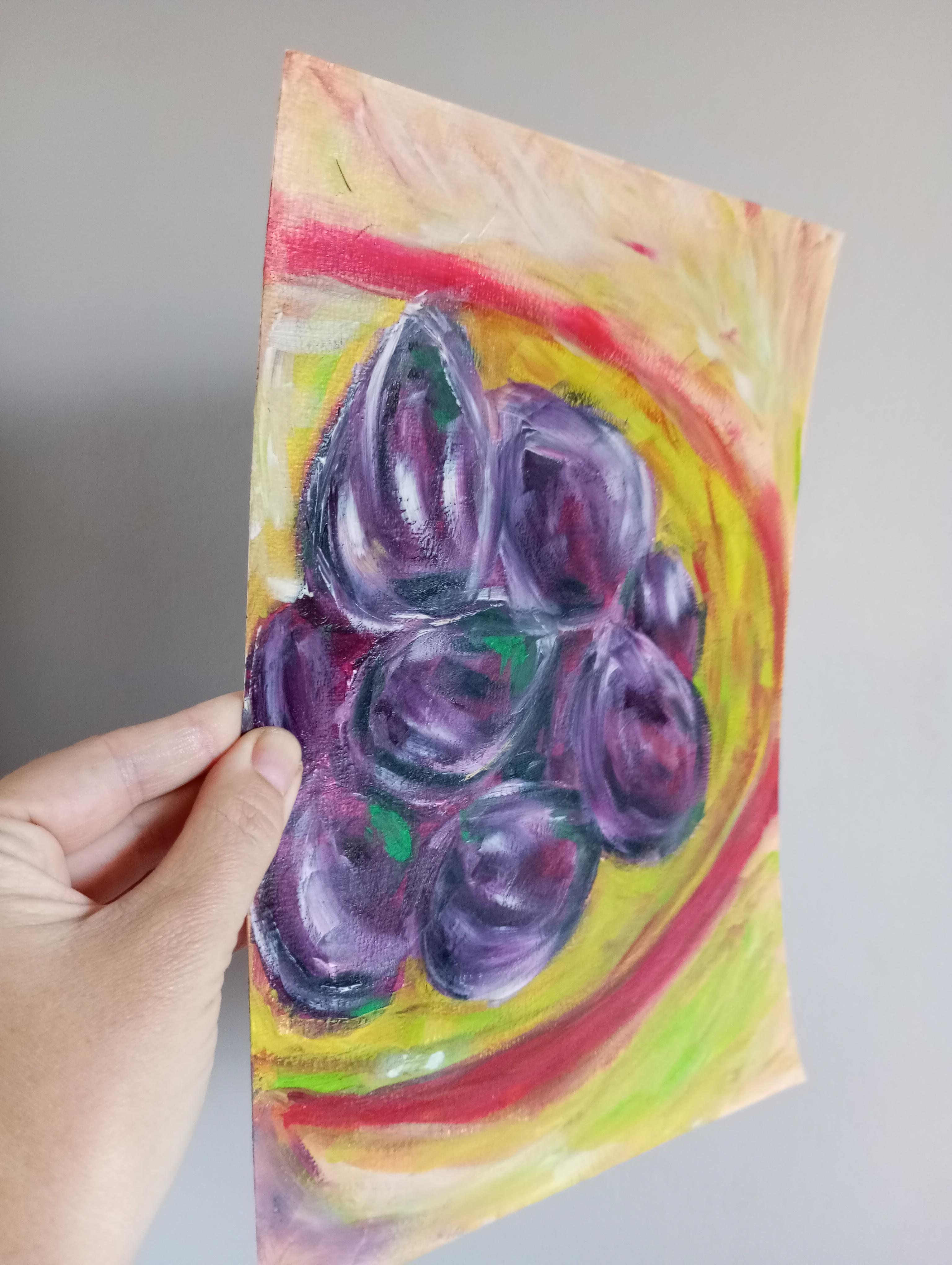 Pintura al óleo impresionista contemporánea vívida y expresiva de higos 