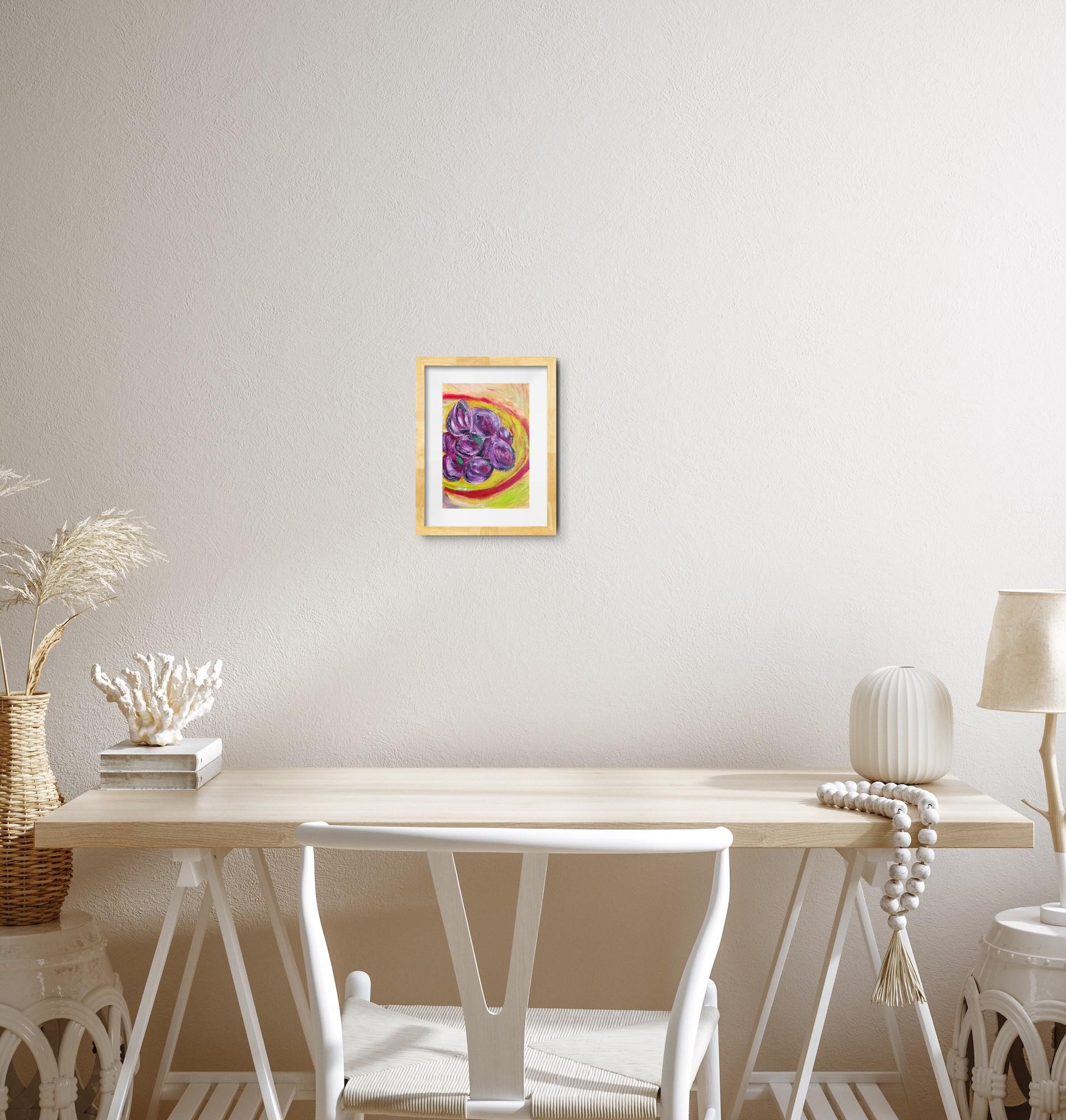 Pintura al óleo impresionista contemporánea vívida y expresiva de higos 
