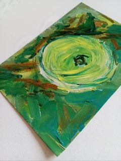 Modern Oil Painting on Paper, Abstract Impressionist "'Just a lemon", 2010+