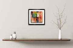 Small Abstract Acrylic Painting, Carboard, "Sun-Drenched Fields of Provence"