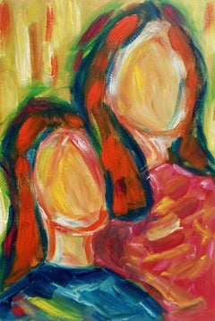 "Sono qui per te" (ritratto d'arte figurativa contemporanea di donna su carta)