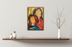 "Estoy aquí por ti" (arte figurativo contemporáneo retrato de mujer sobre papel)