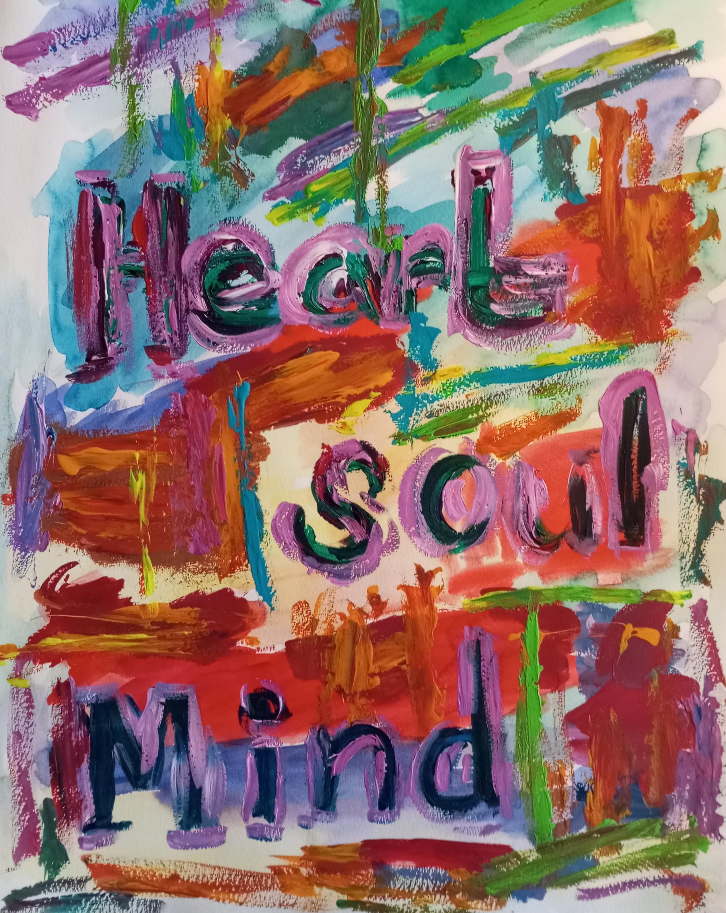 Natalya Mougenot  Abstract Painting - "Heart.Soul.Mind"