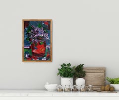 "Vibrierende Blüte" (zeitgenössische impressionistische bunte Blumen-Acrylmalerei)