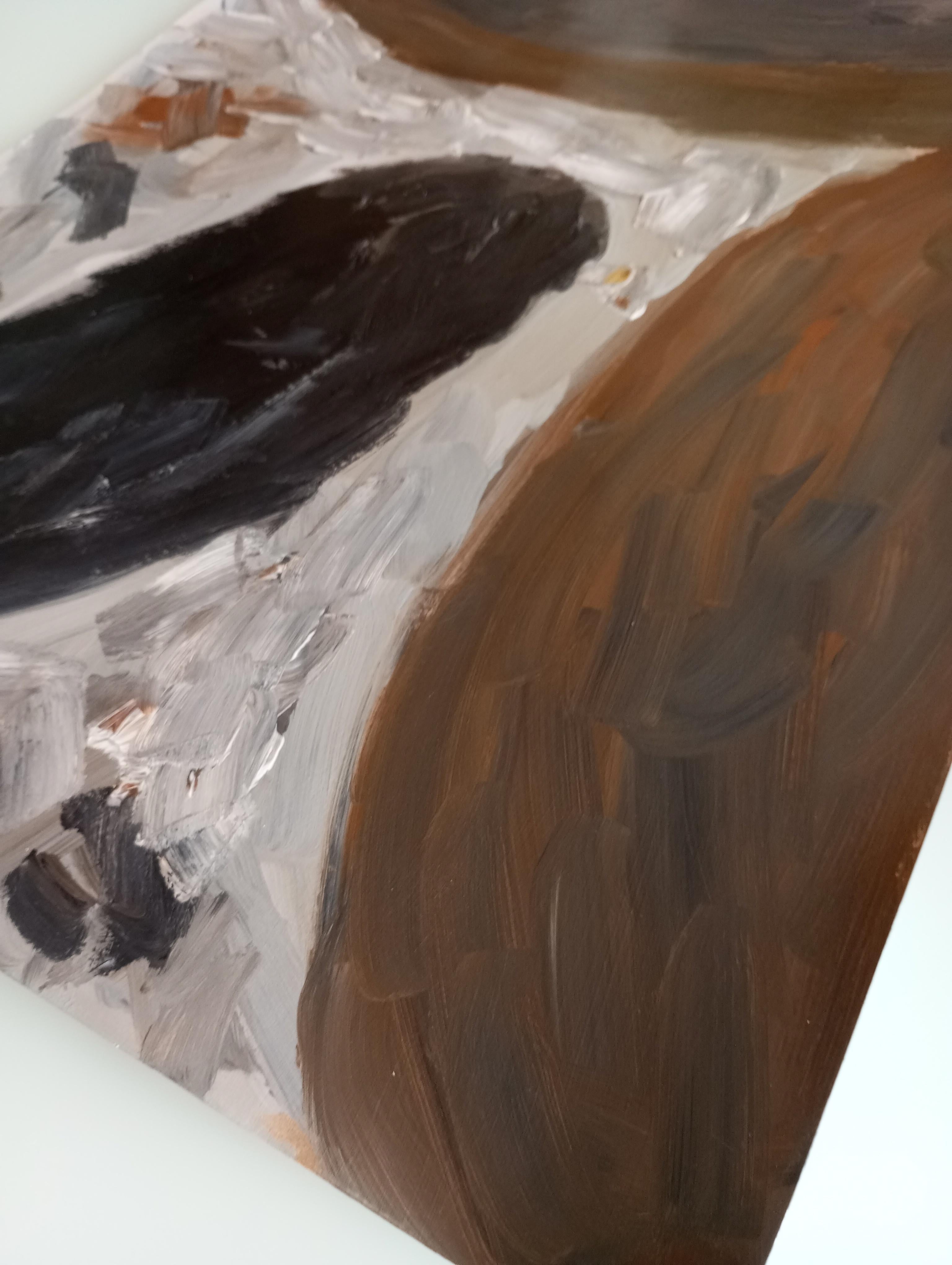 This artwork makes part of my small collection of abstract paintings created in various soft neutral earth tones. Main colors of this collection are grey, brown, suede, black, white. 

This collection was created for contemporary interior decoration