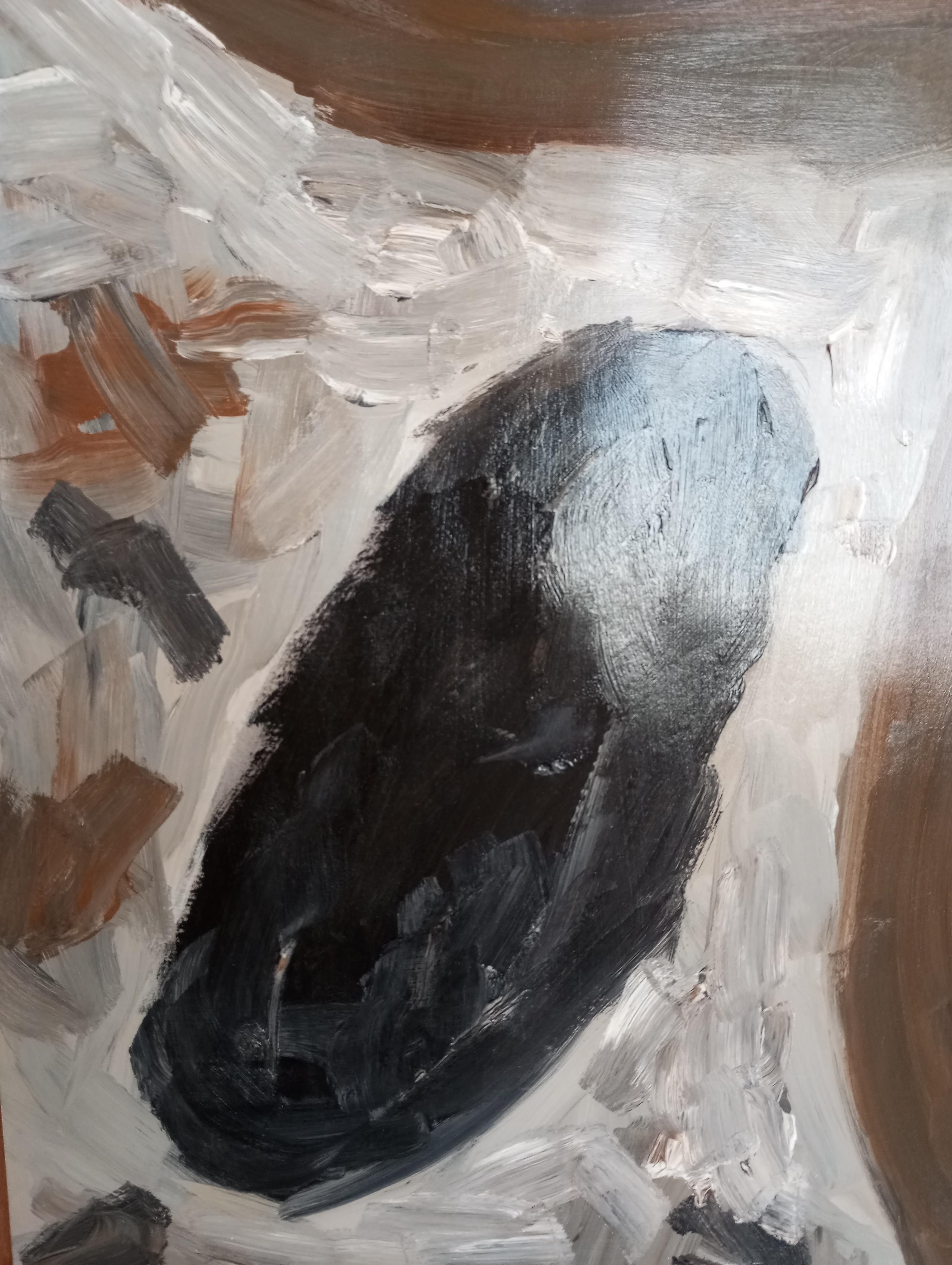 Contemporary abstrakte Acrylmalerei auf Papier 