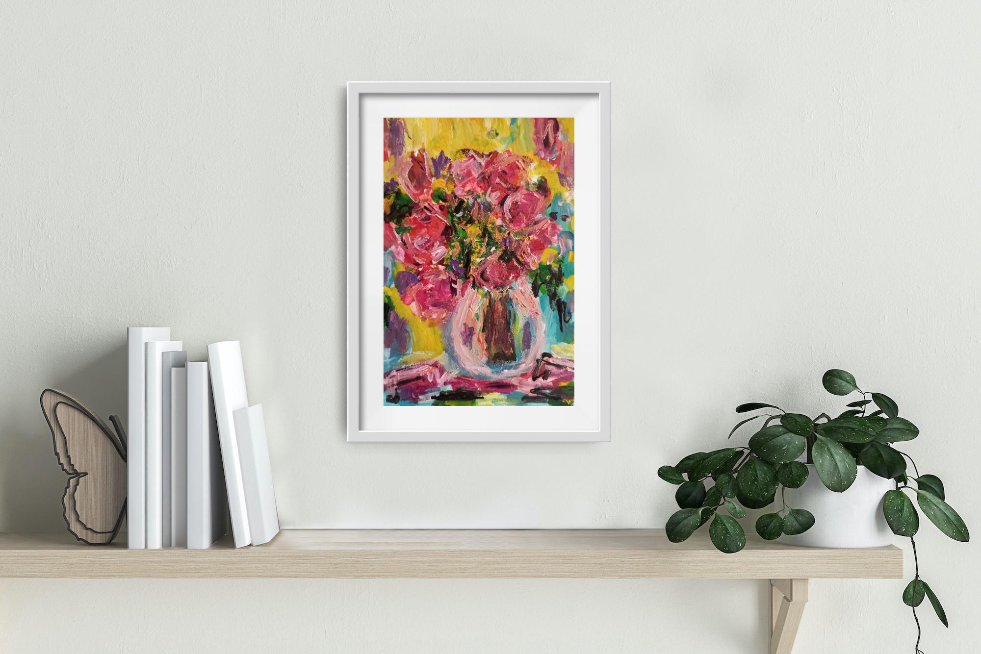 
This floral artwork made in a modern impressionist style with a touch of expressionism. Floral artworks allow me to experience the world of nature through the bright colors of a summer period.

While painting, I sought to capture the beauty of