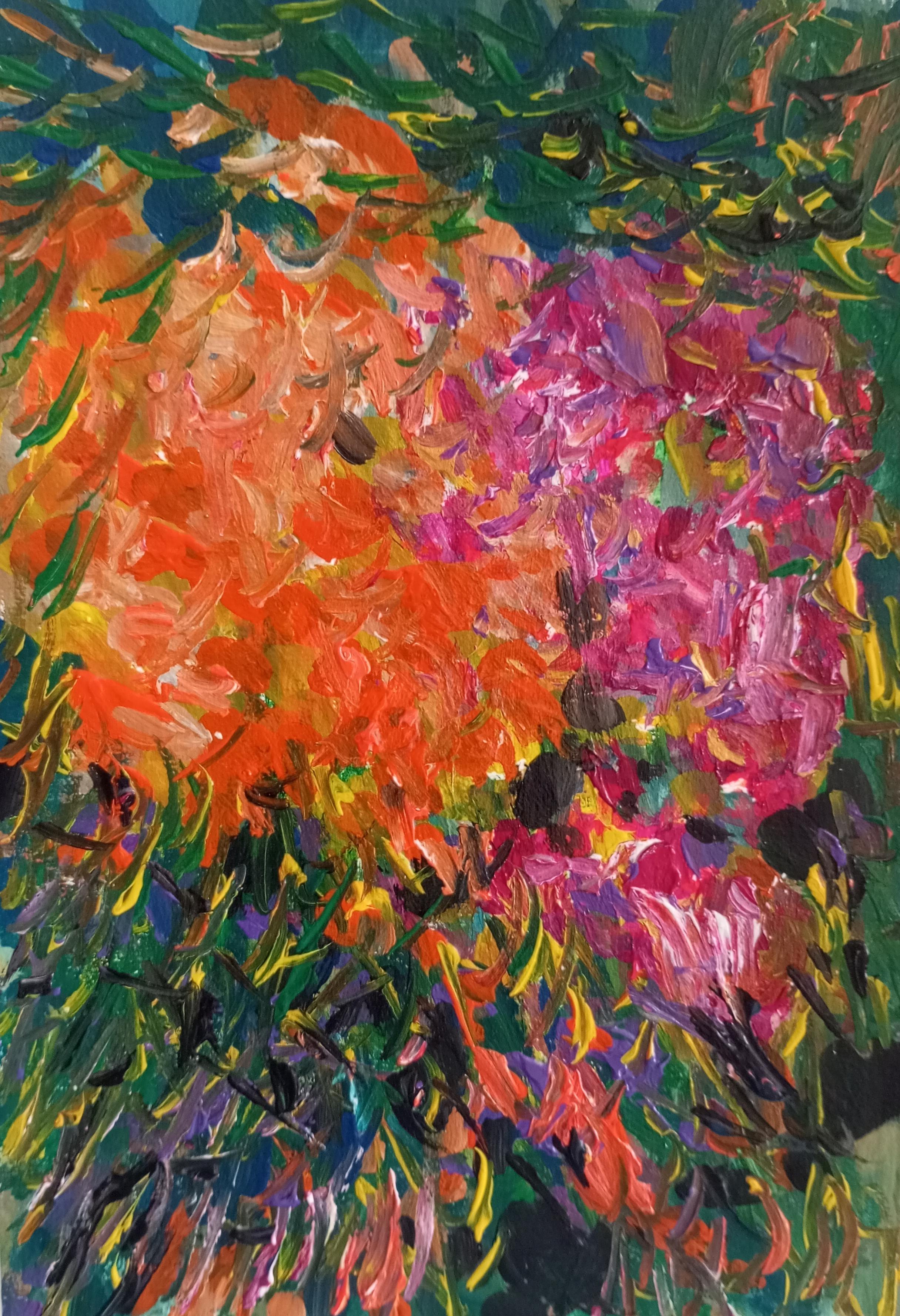 Natalya Mougenot  Still-Life Painting - Burst of spring colors 