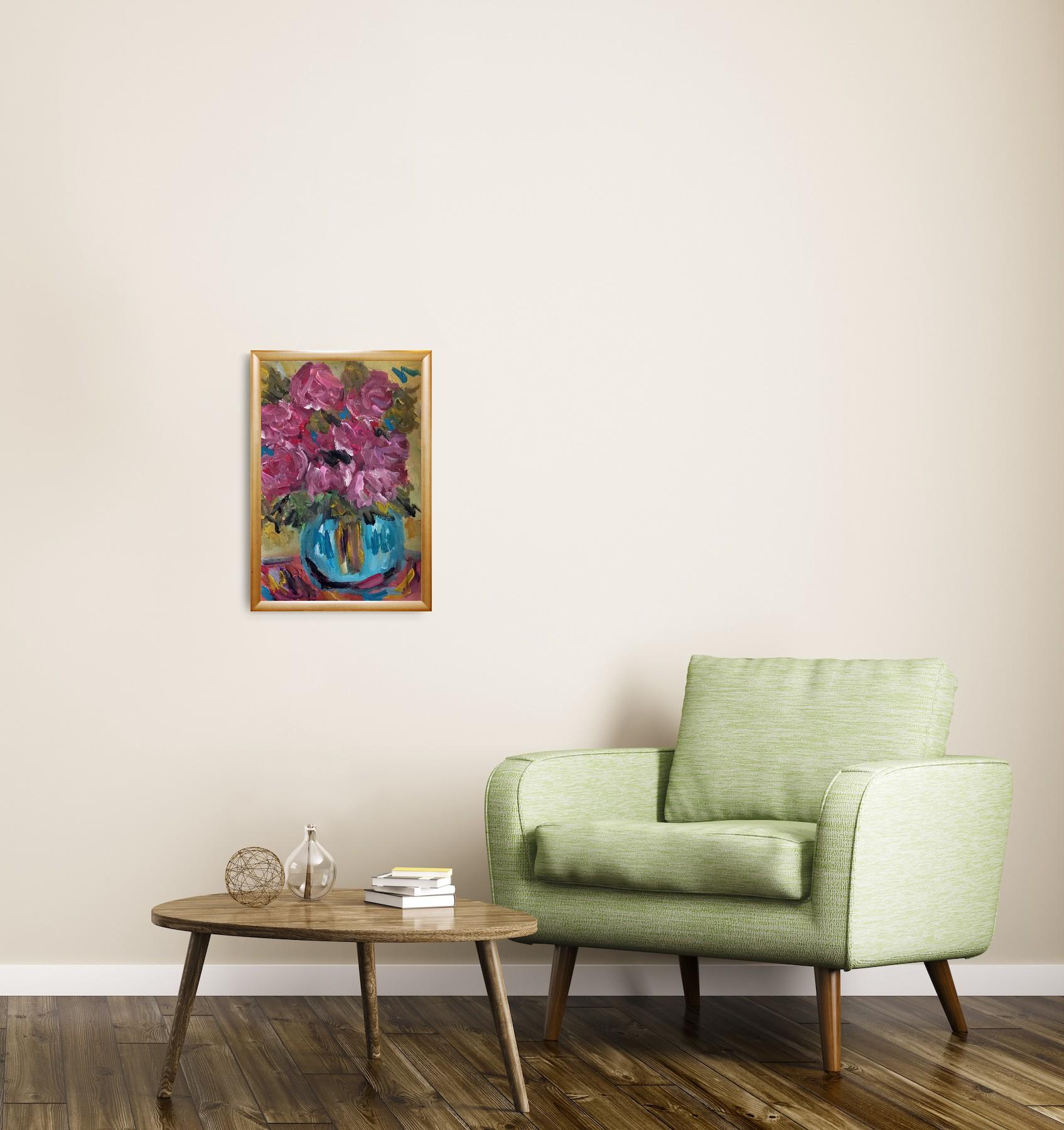 Rosen in Blumenform  (Amerikanischer Impressionismus), Painting, von Natalya Mougenot 