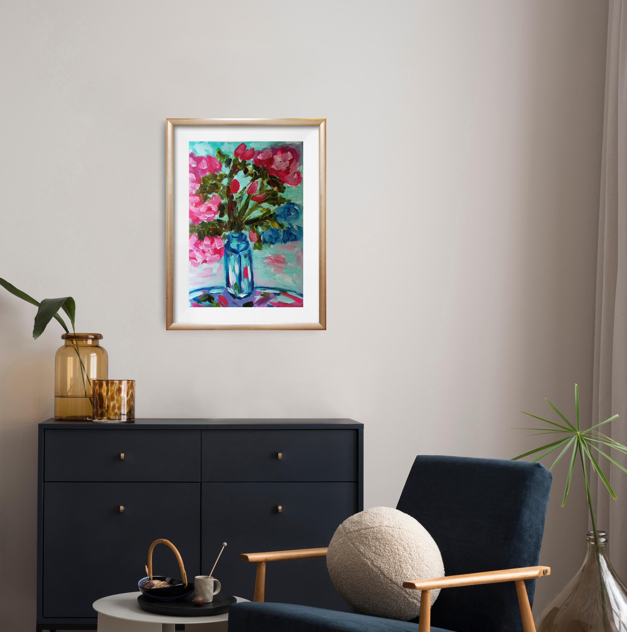 Dieses moderne, farbenfrohe und ausdrucksstarke Kunstwerk 