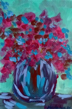Impressionistische ausdrucksstarke Blumenkunst auf Papier "The Joy of Summer Flowers"