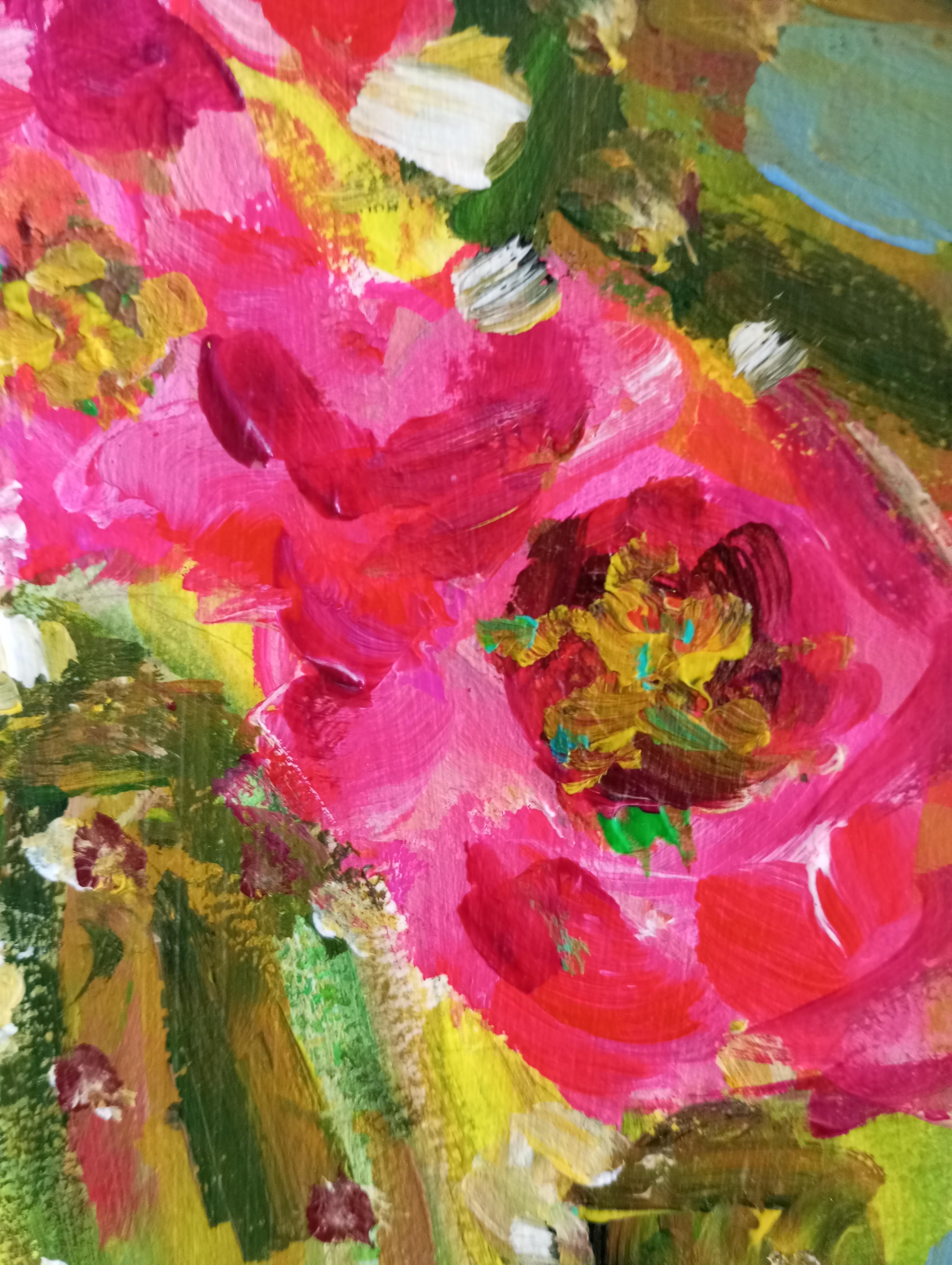 Preciosas flores de cactus (pintura de colores sobre papel) en venta 8