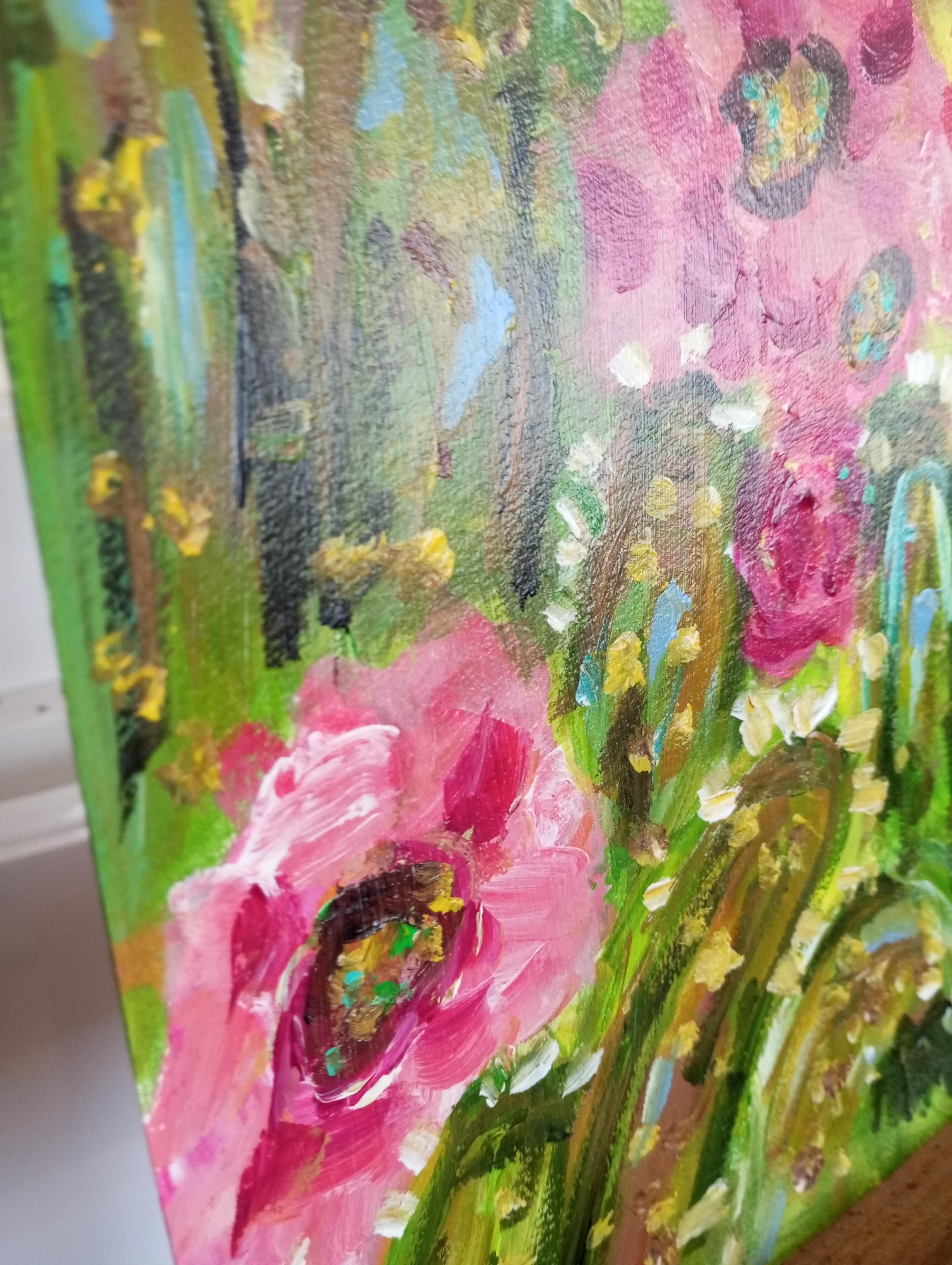 Preciosas flores de cactus (pintura de colores sobre papel) en venta 6