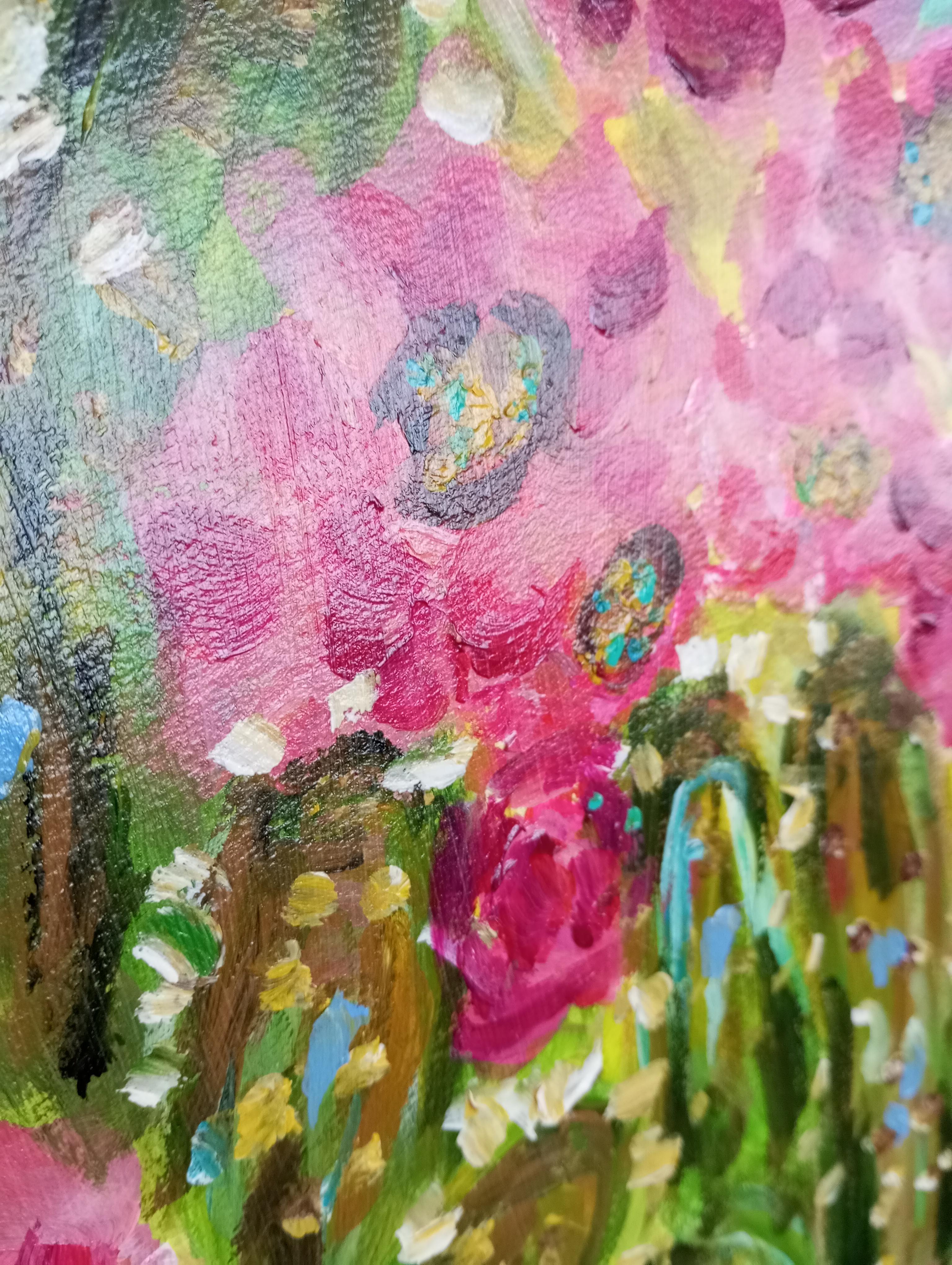 Preciosas flores de cactus (pintura de colores sobre papel) en venta 5