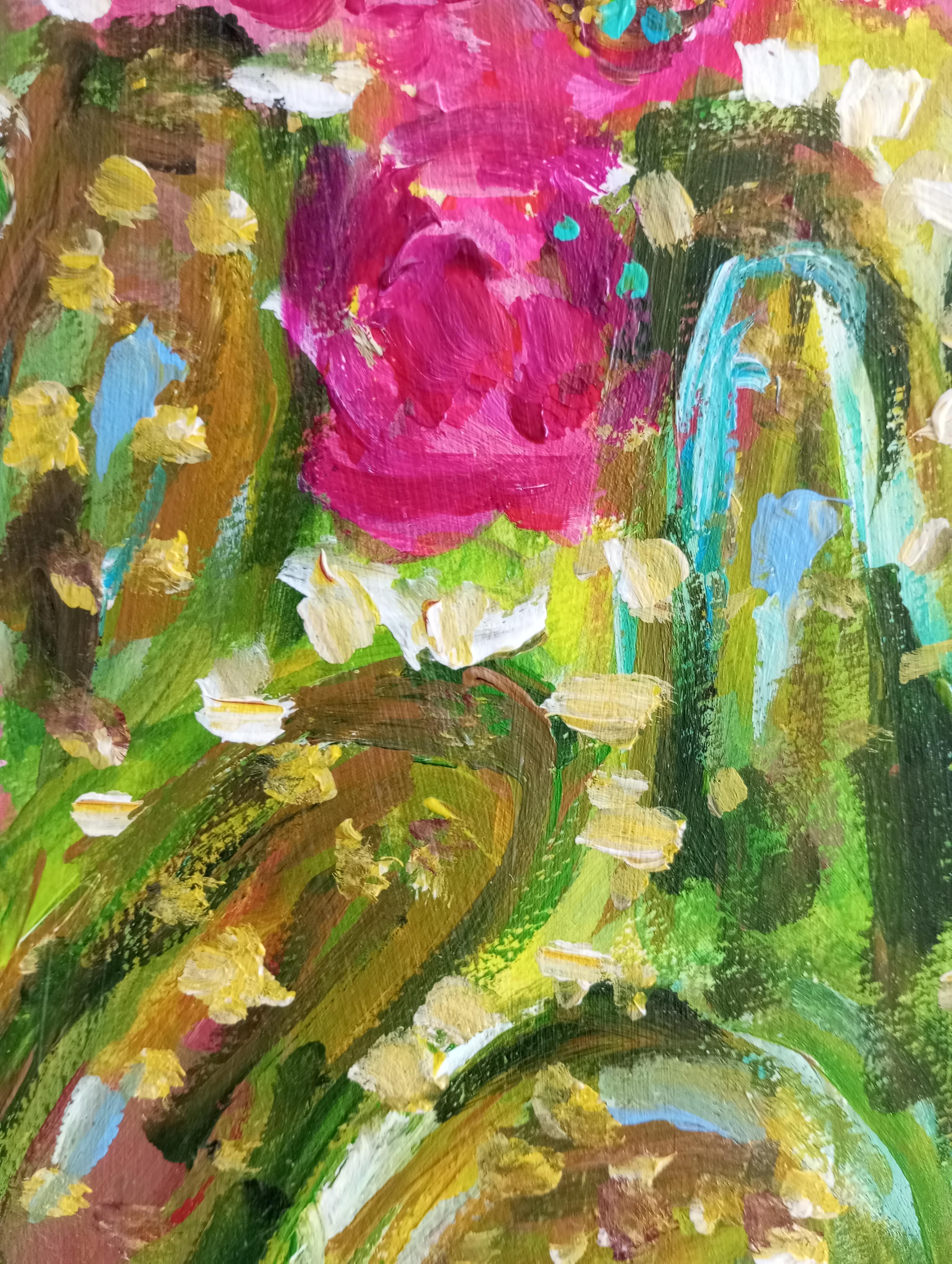 Preciosas flores de cactus (pintura de colores sobre papel) en venta 9