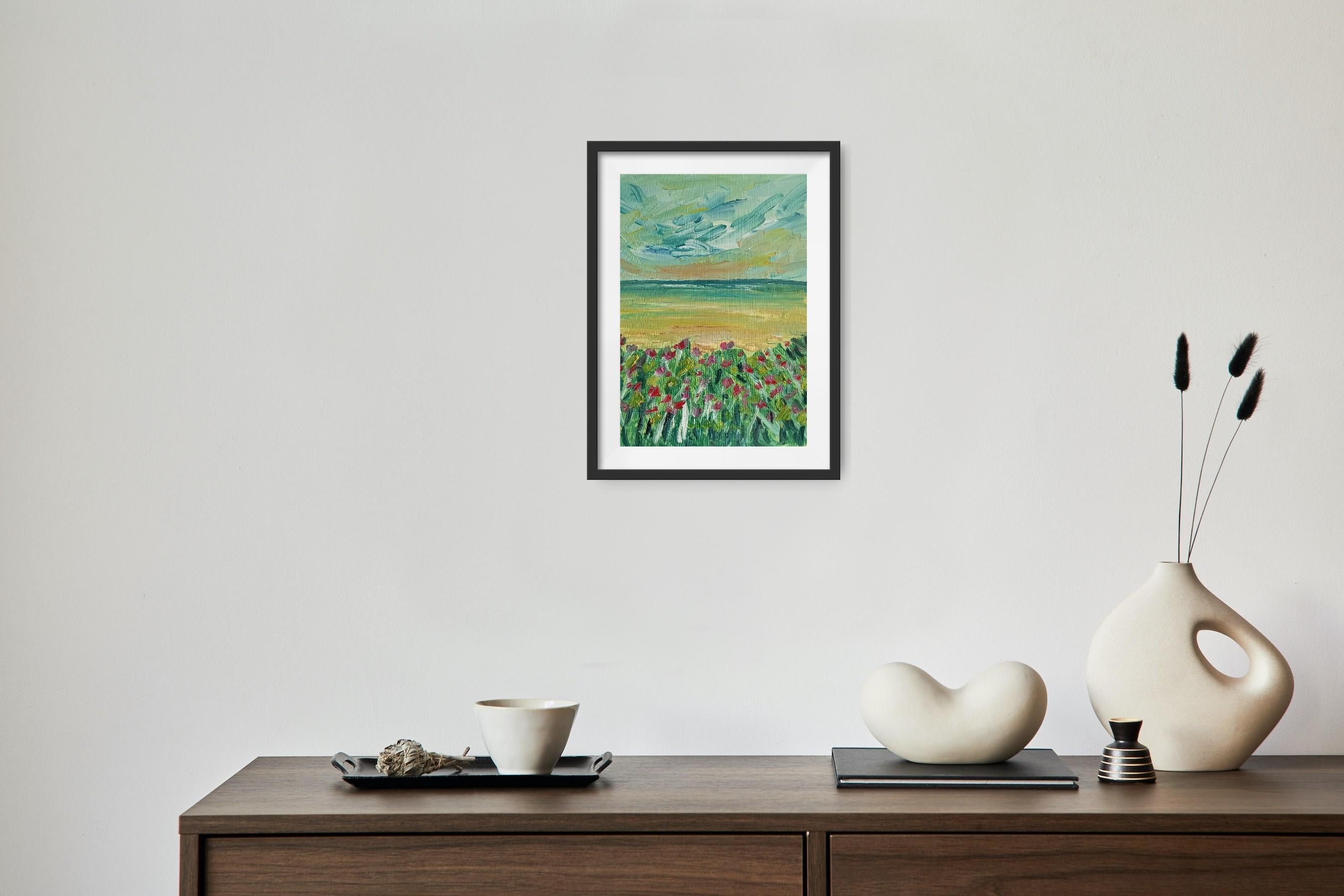 This contemporary seaside artwork 