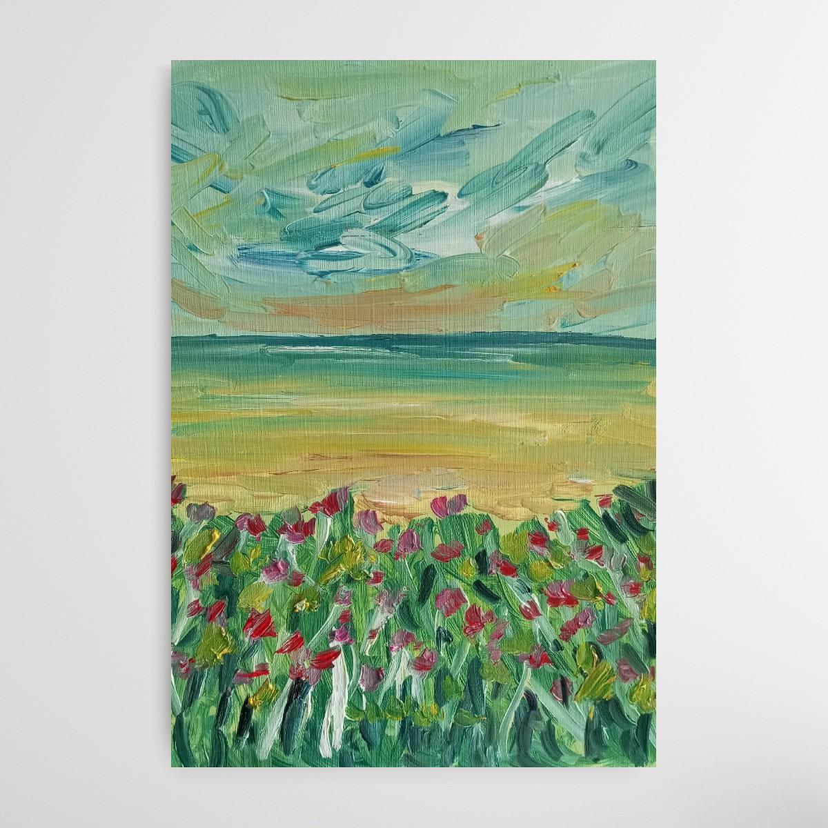 My unforgettable moments at the beach (seaside oil painting) For Sale 3