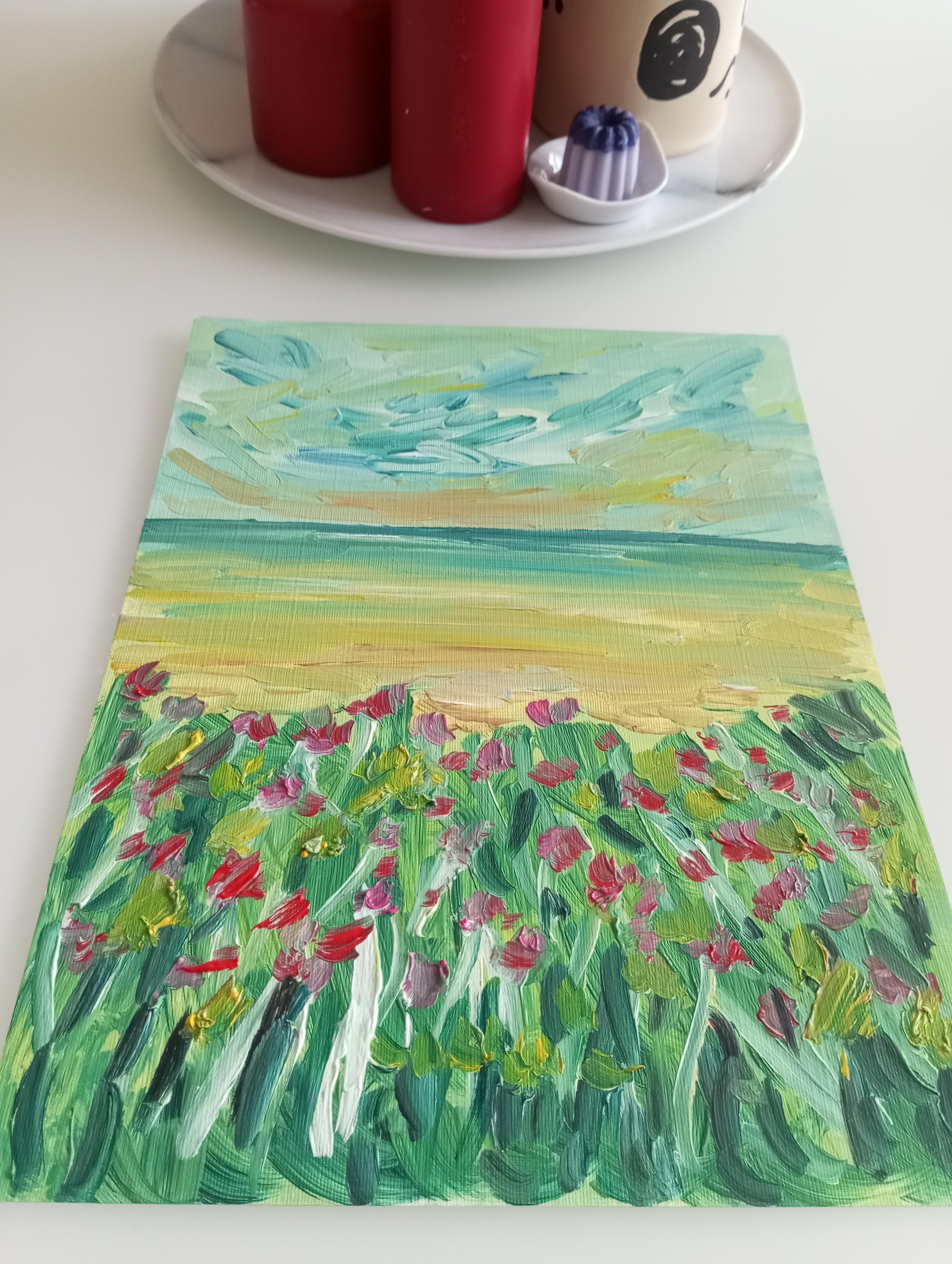 My unforgettable moments at the beach (seaside oil painting) For Sale 10