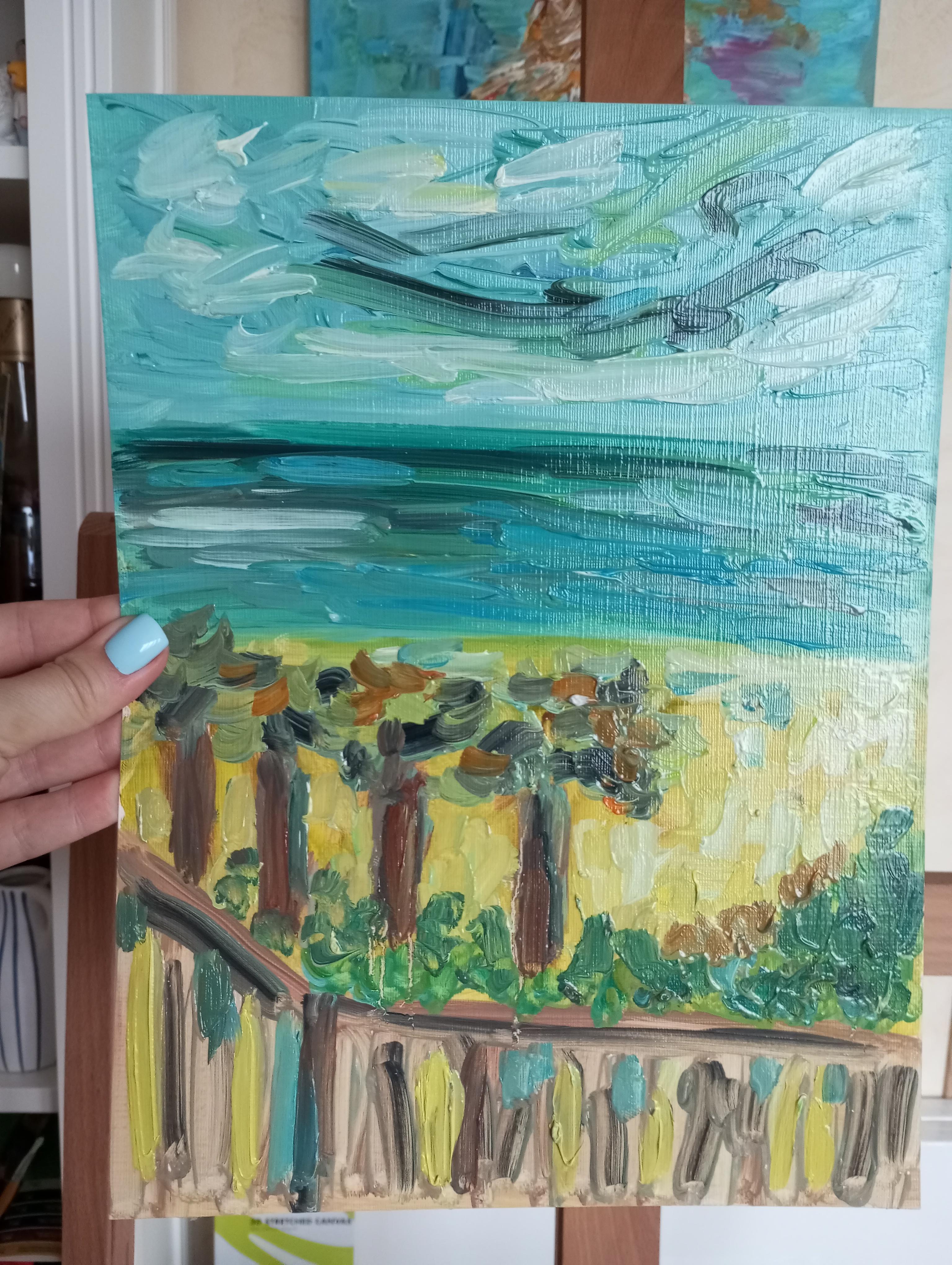 La mia spiaggia da sogno nel sud della Francia (paesaggio balneare contemporaneo) in vendita 4