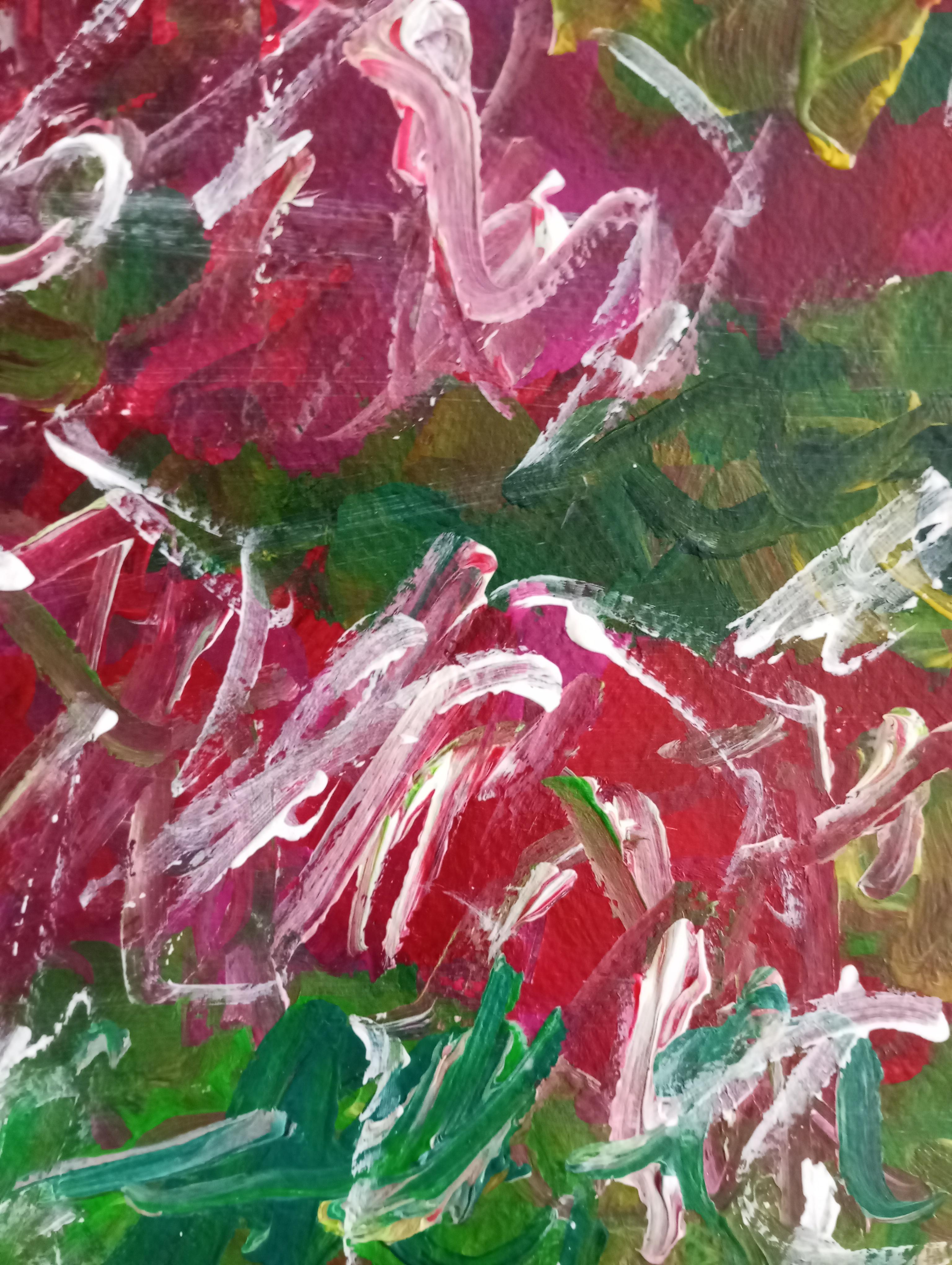 Pittura acrilica contemporanea di frutta su carta, con una natura morta espressiva e vivace in vendita 11