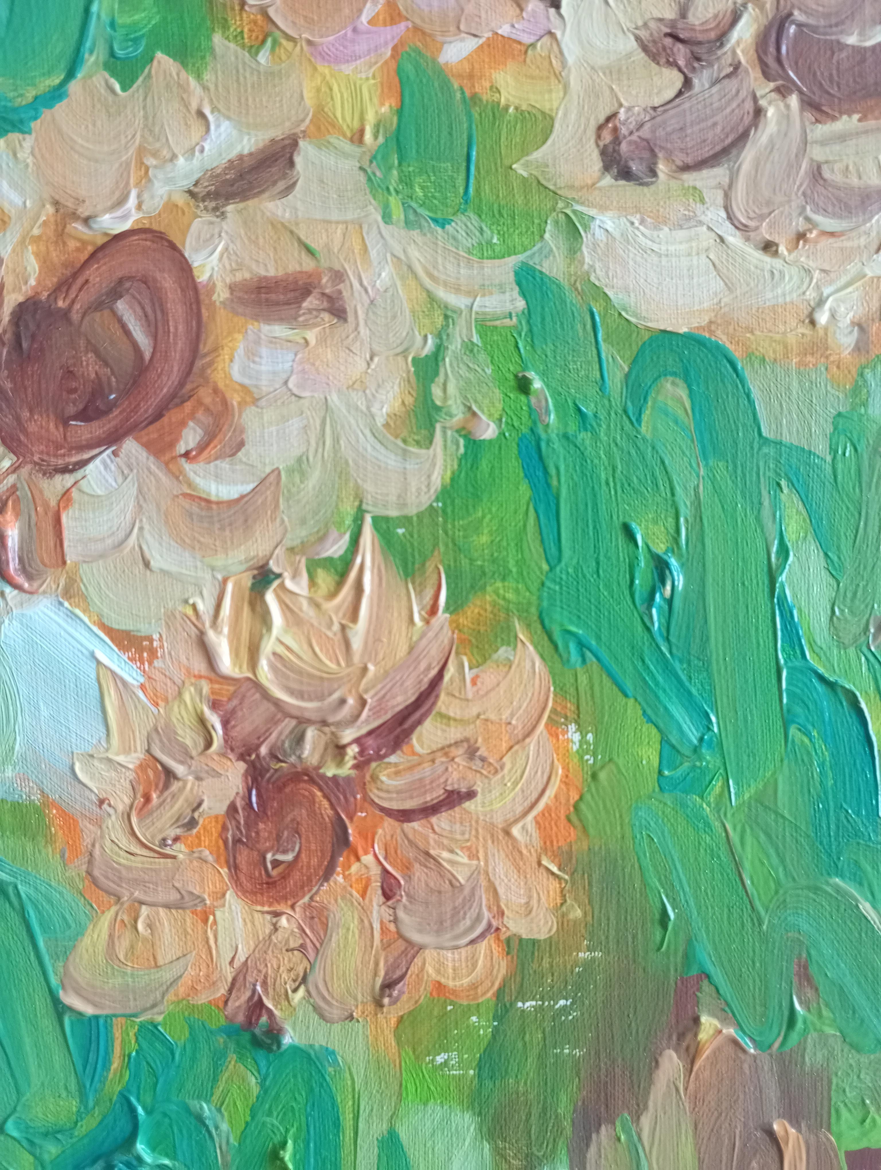 Sunkissed sunflowers in a terracotta vase For Sale 12