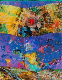Between Under and Above - Photography & Watercolor of Blue & Yellow Abstraction