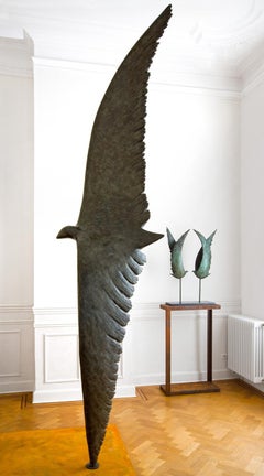 Prélude Monumental Bronze Sculpture of Flying Bird, Limited Edition 8
