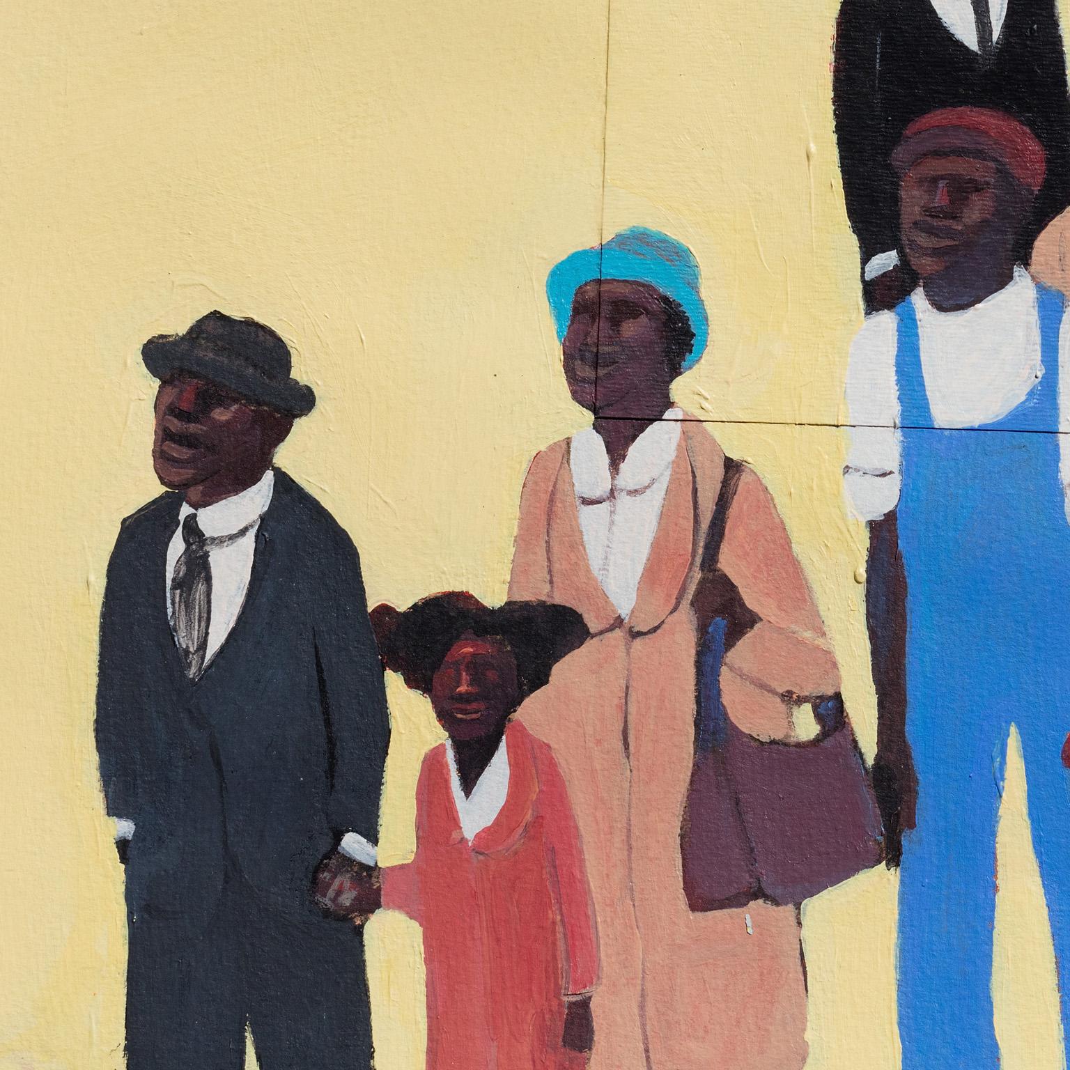 Morning Light Study - Figurative Work on Paper with African American Figures - Painting by Francks Deceus