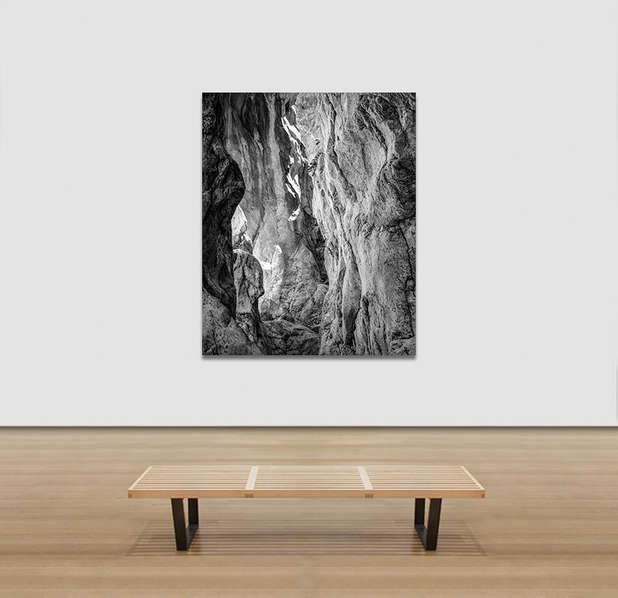 Homage to Heraclitus: Earth II - Black and White Landscape Photograph of a Cave For Sale 2