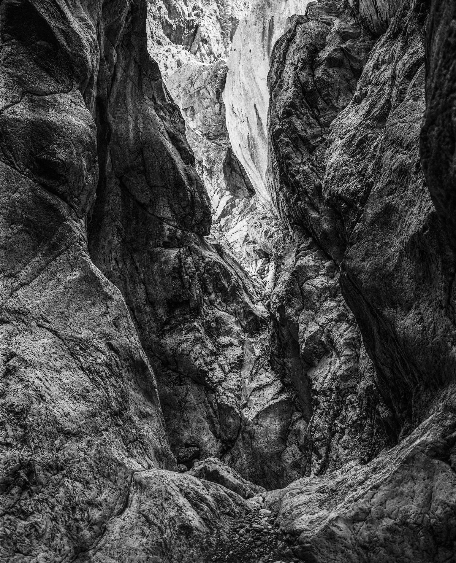 John Stathatos Black and White Photograph - Homage to Heraclitus: Earth III - Black and White Landscape Photograph of a Cave