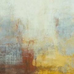 Sannio - Paesaggio blu, giallo e rosso dipinto a olio su tela