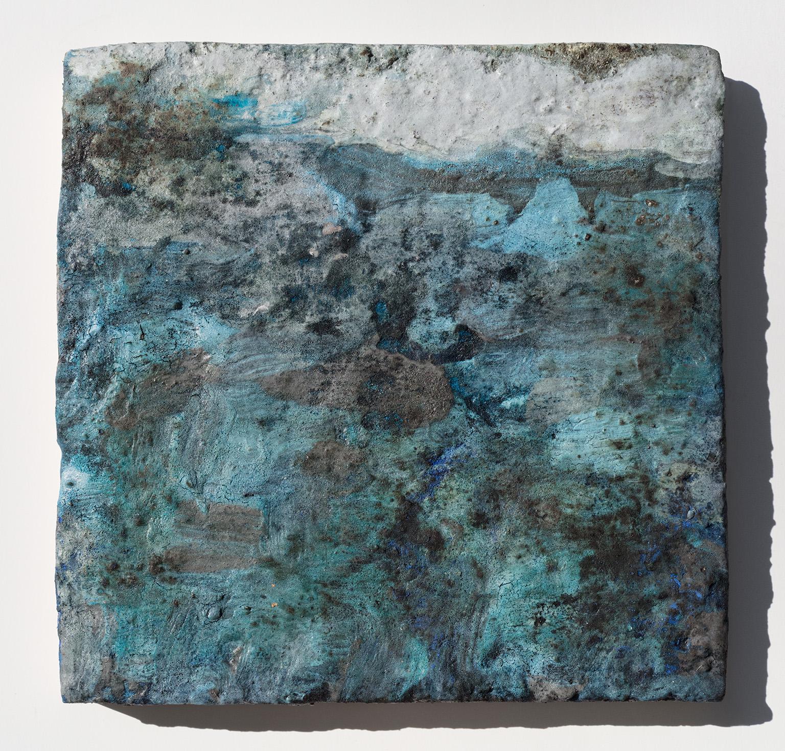 Terra Bruciata (Scorched Earth) #4 - Small abstract blue painting