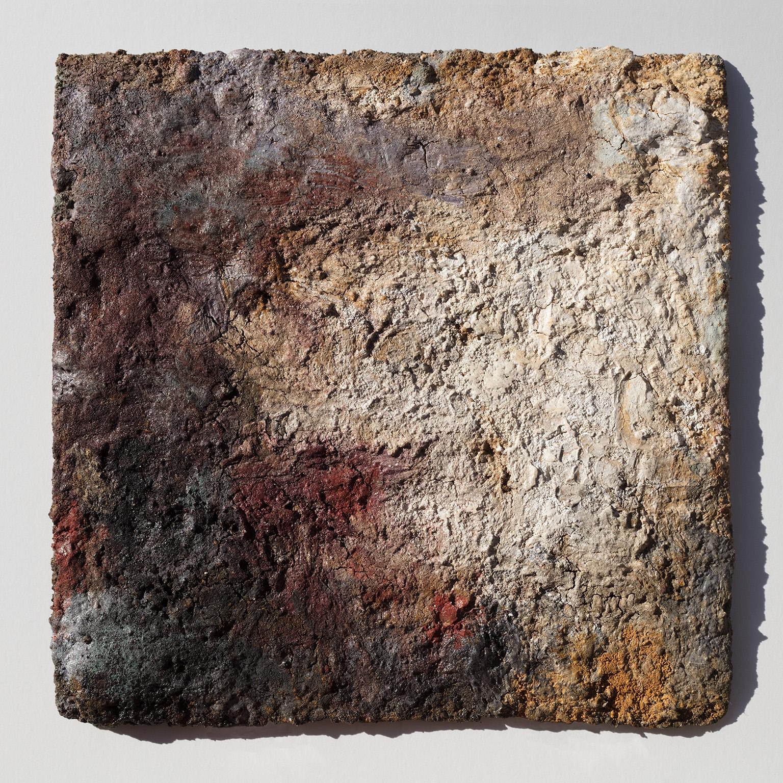 Terra Bruciata (Scorched Earth) - Small Abstract Painting with Earth Colors - Mixed Media Art by Orazio De Gennaro