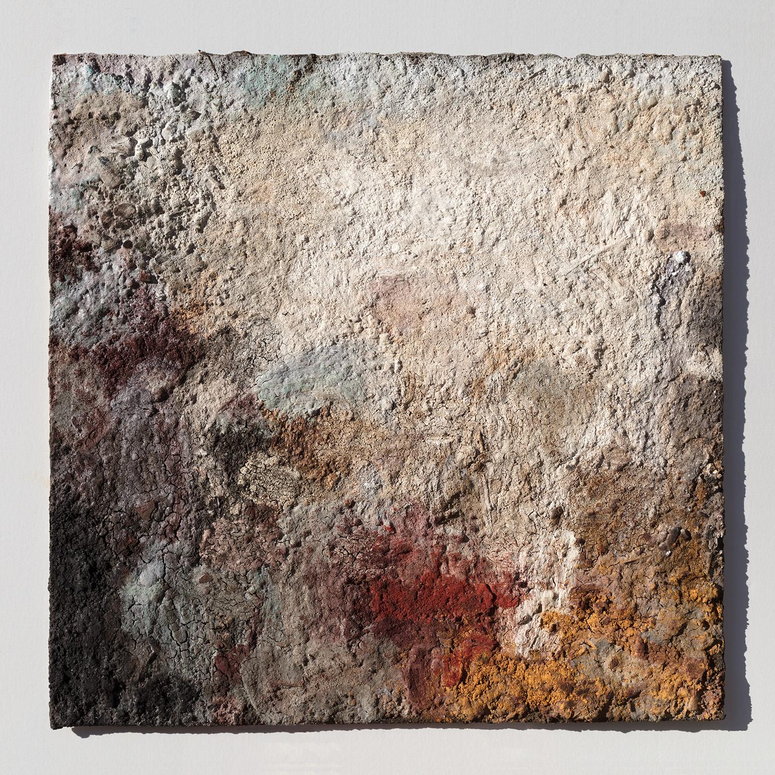 Terra Bruciata (Schoren Erde) – kleines abstraktes Gemälde mit rohen Pigmenten