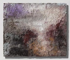 Terra Bruciata (Scorched Earth) - Small Abstract Painting with Purple and Earth 