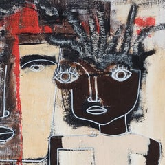 The Tourist - Large Expressionist Figurative Painting of Two Figures