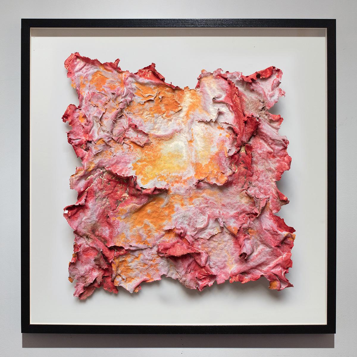 Aestas (Summer Heat) - Small Abstract Orange and Red Work on Paper 4